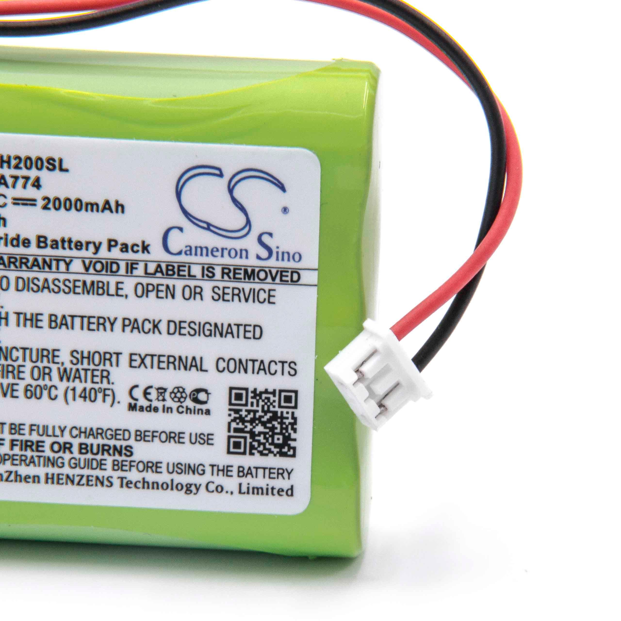 Batterie remplace TPI A007, A774, 160AAH3BML pour outil de mesure - 2000mAh 3,6V NiMH
