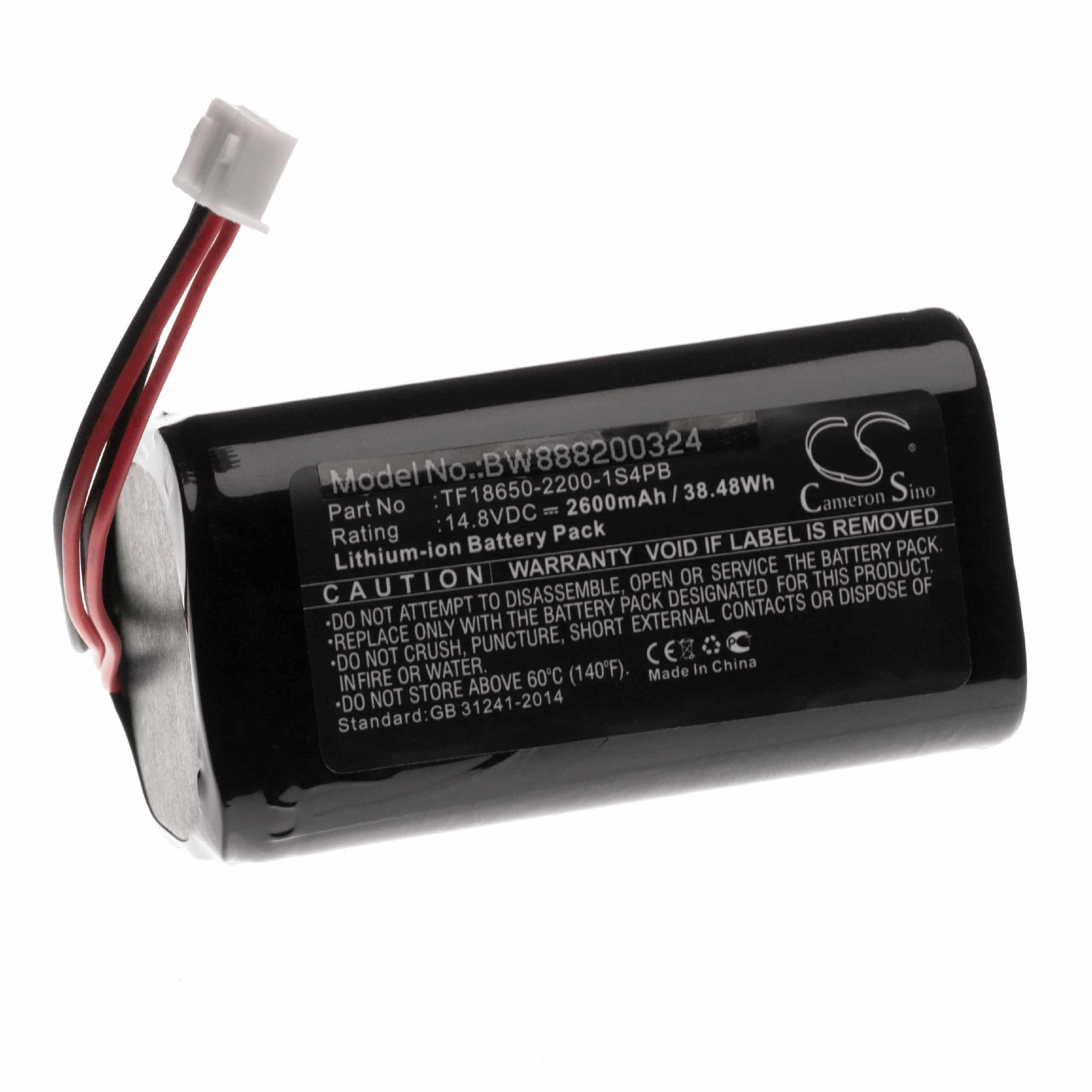  Battery replaces Audio Pro TF18650-2200-1S4PB for Audio ProLoudspeaker - Li-Ion 2600 mAh
