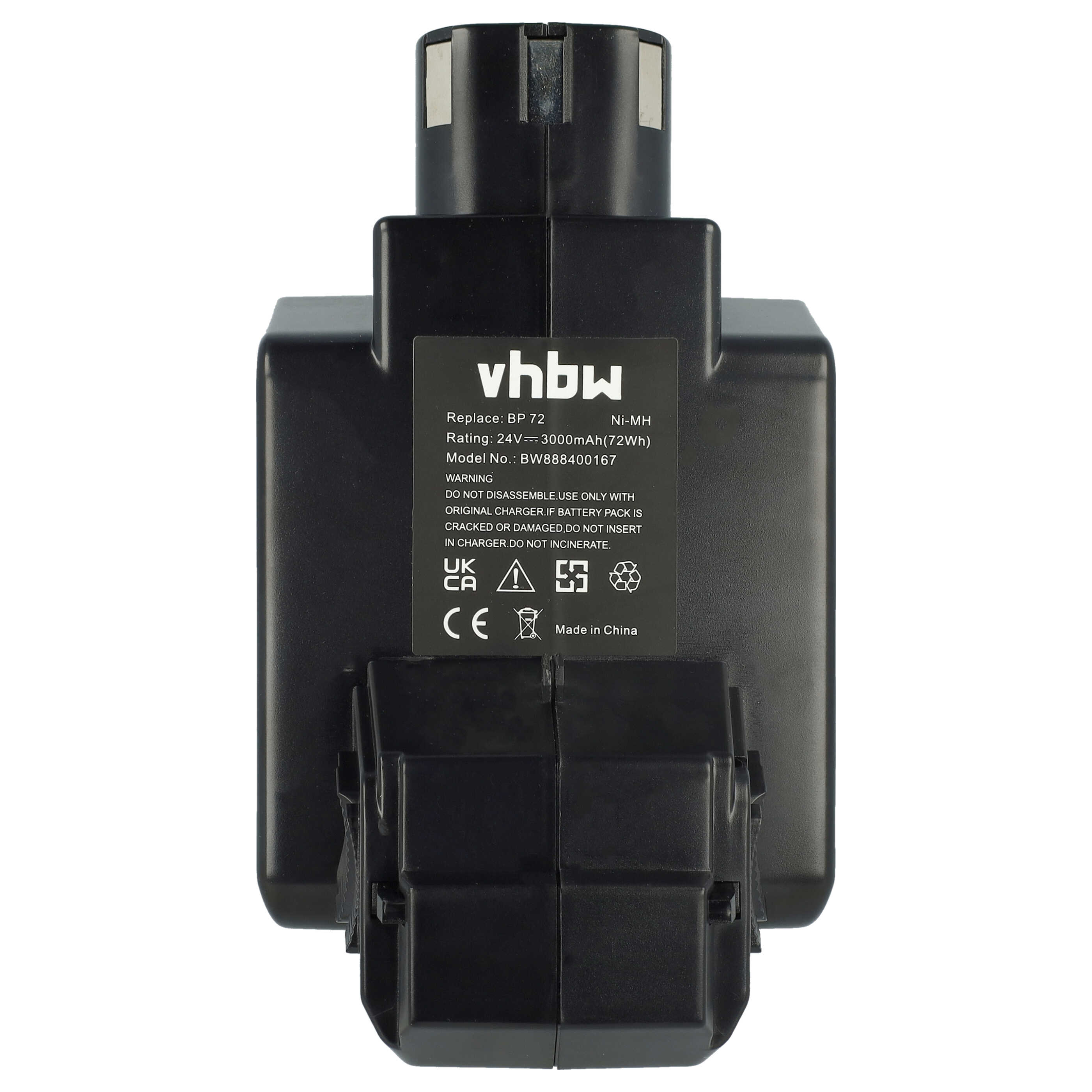 Batterie remplace Hilti BP72, BP60, 331530, BP40 pour outil électrique - 3000 mAh, 24 V, NiMH