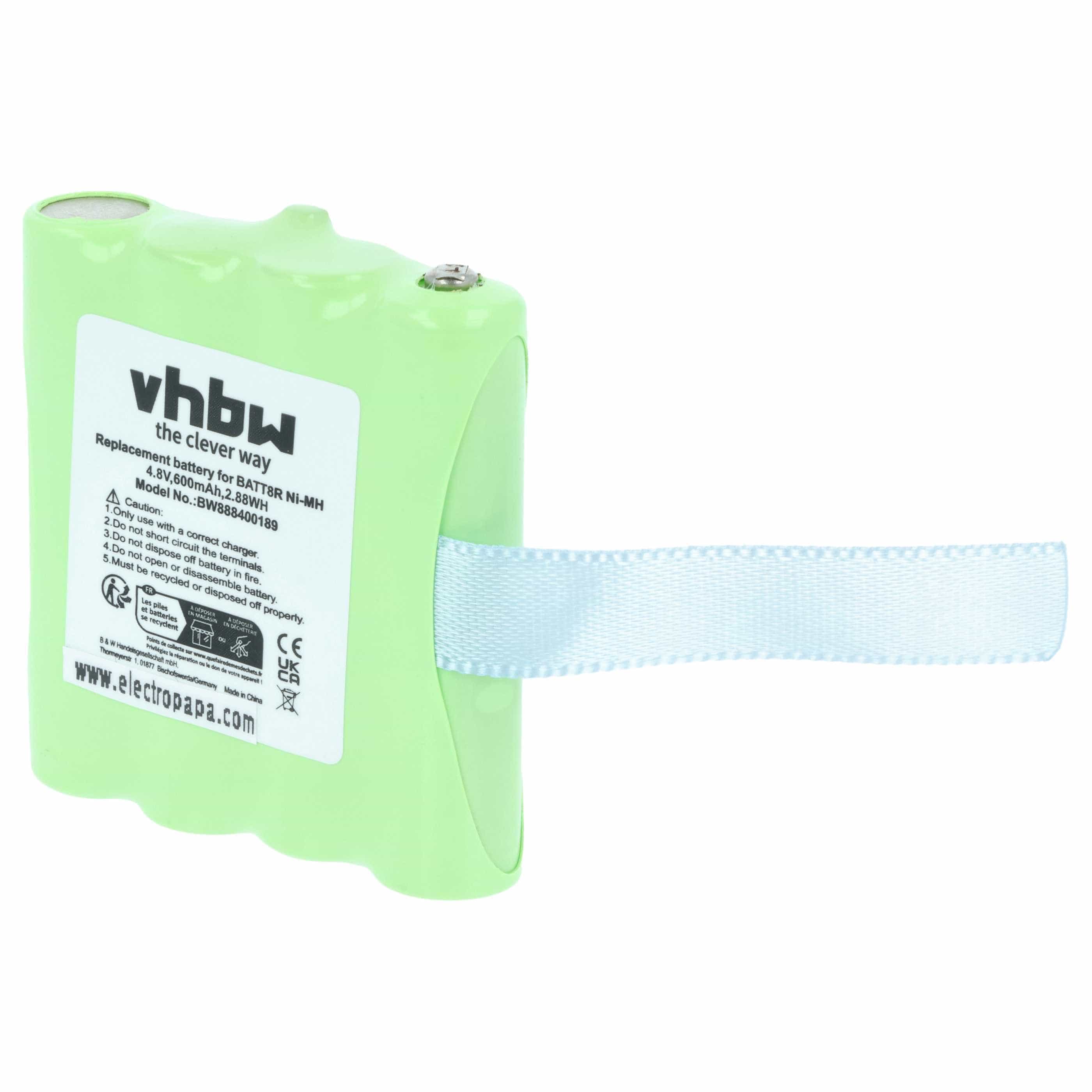 Radio 5x Battery replaces BATT8R, KEBT072A, KEBT-072-A - 600 mAh 4.8 V NiMH