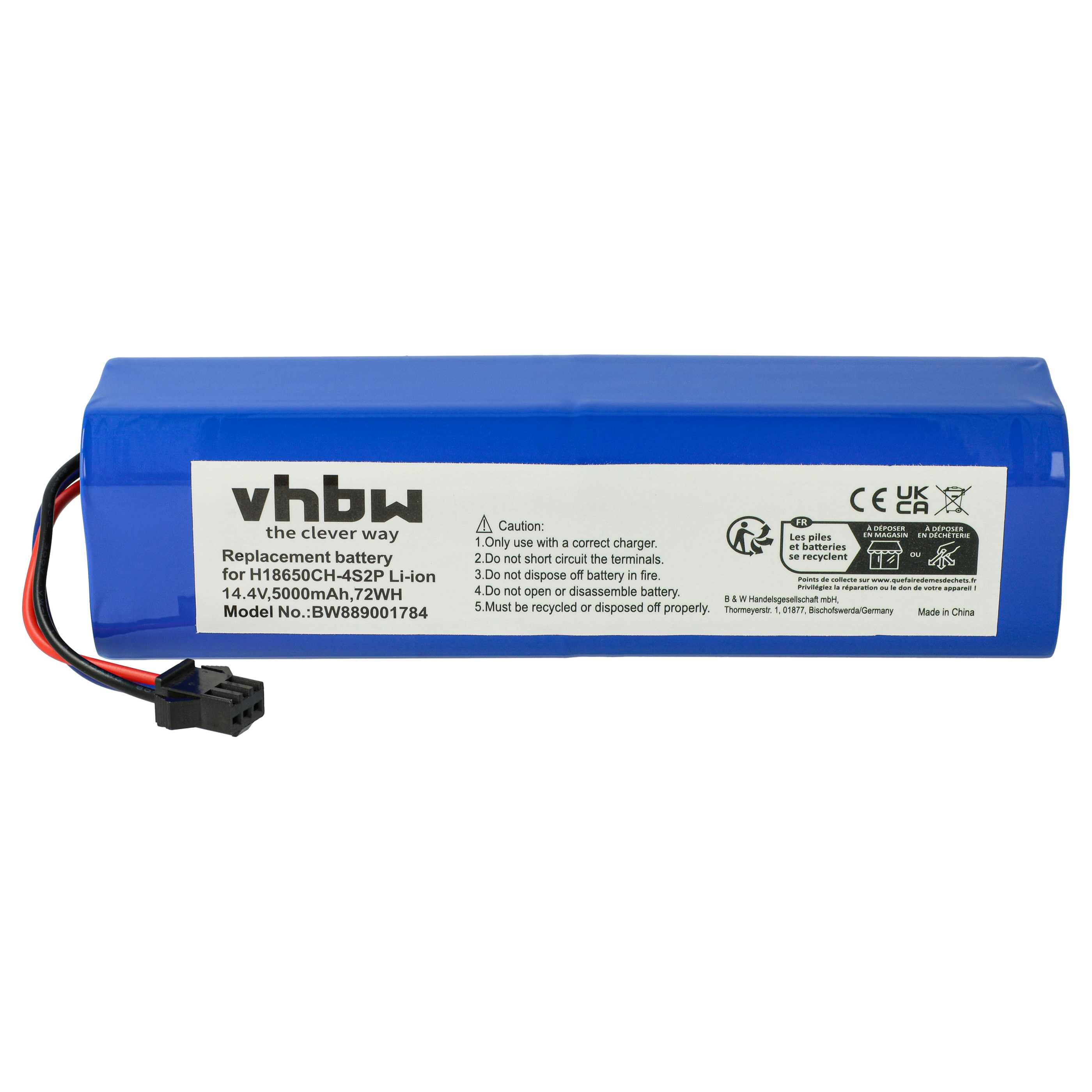 Battery Replacement for Proscenic NR18650 M26-4S2P, H18650CH-4S2P for - 5000mAh, 14.4V, Li-Ion