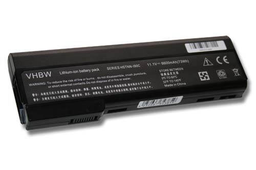 Notebook Battery Replacement for HP 628368-241, 628368-251, 628368-421 - 6600mAh 11.1V Li-Ion, black