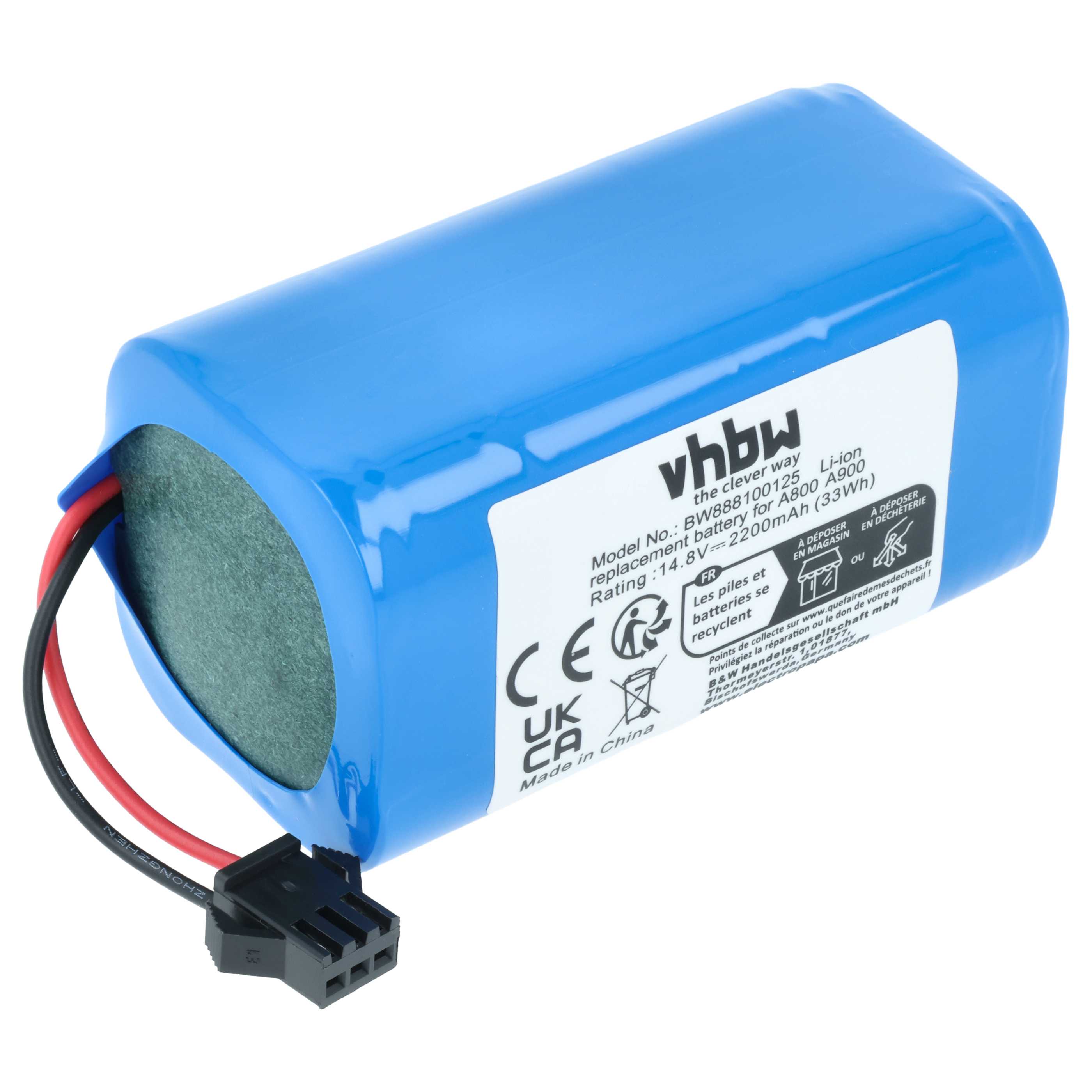 Batteria sostituisce Cecotec CONG1002 per aspirapolvere - 2200mAh 14,8V Li-Ion