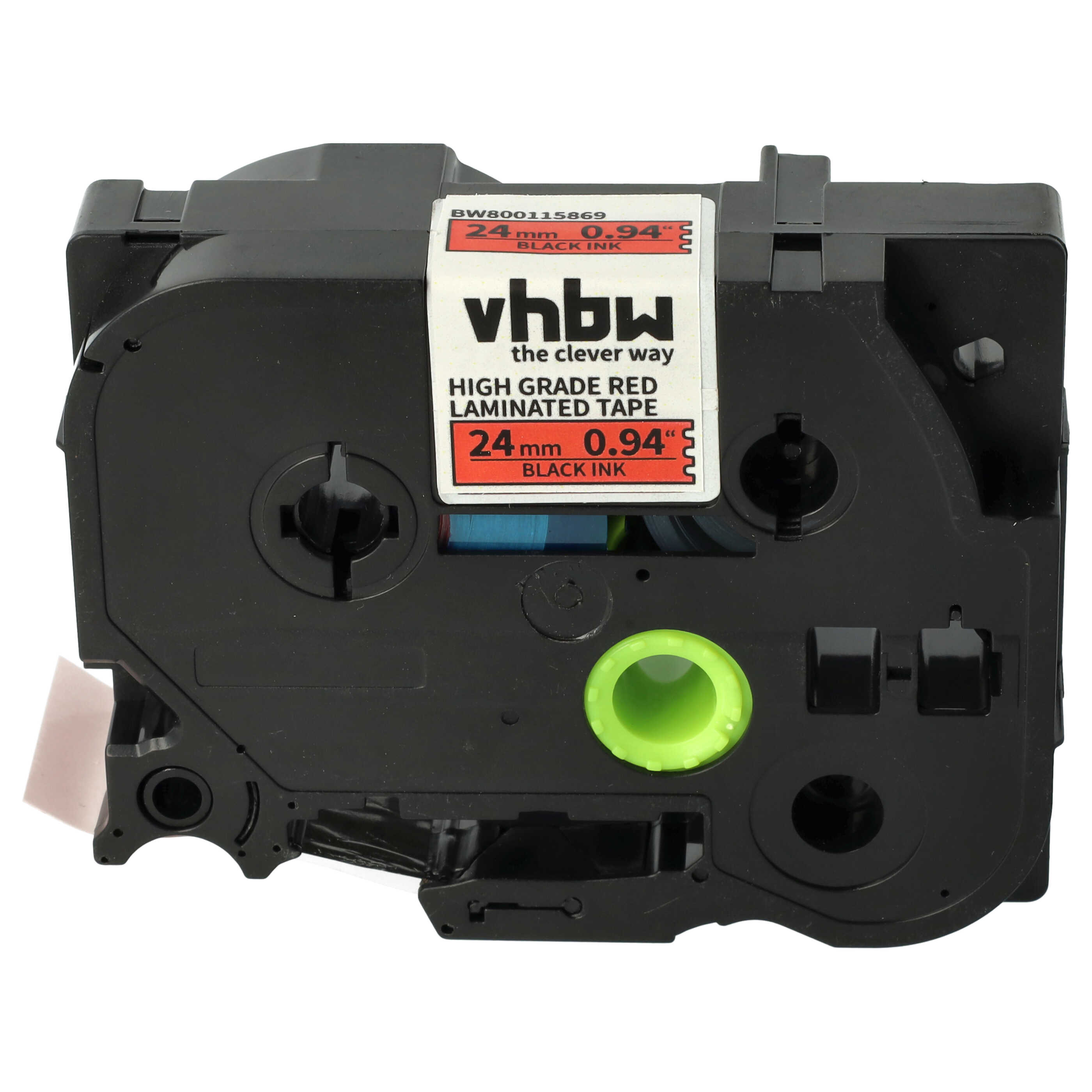Cassetta nastro sostituisce Brother HGE-451 per etichettatrice Brother 24mm nero su rosso