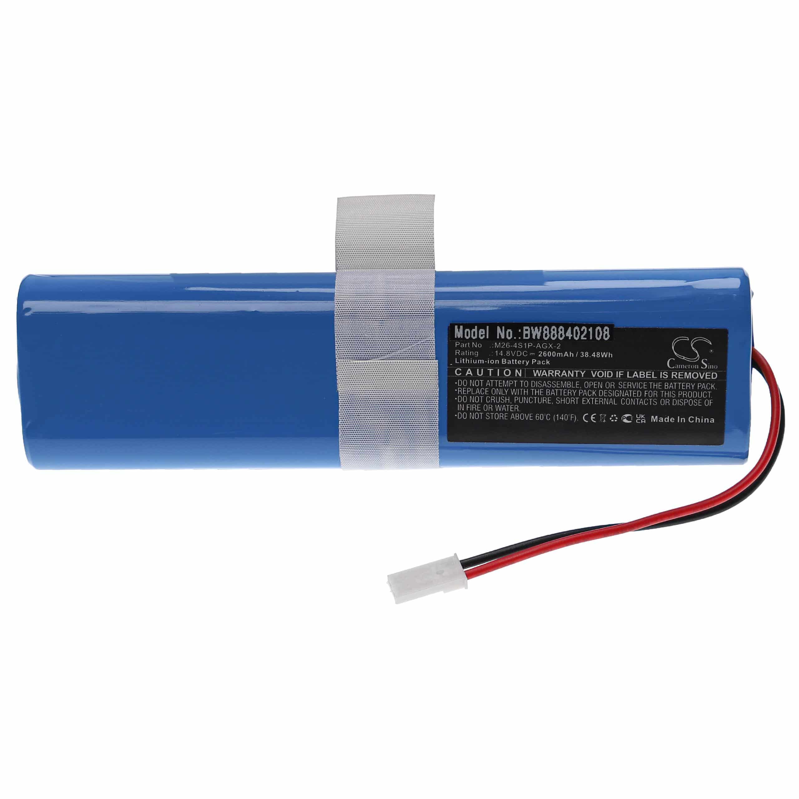 Batterie remplace Ecovacs M26-4S1P-AGX-2 pour robot aspirateur - 2600mAh 14,4V Li-ion