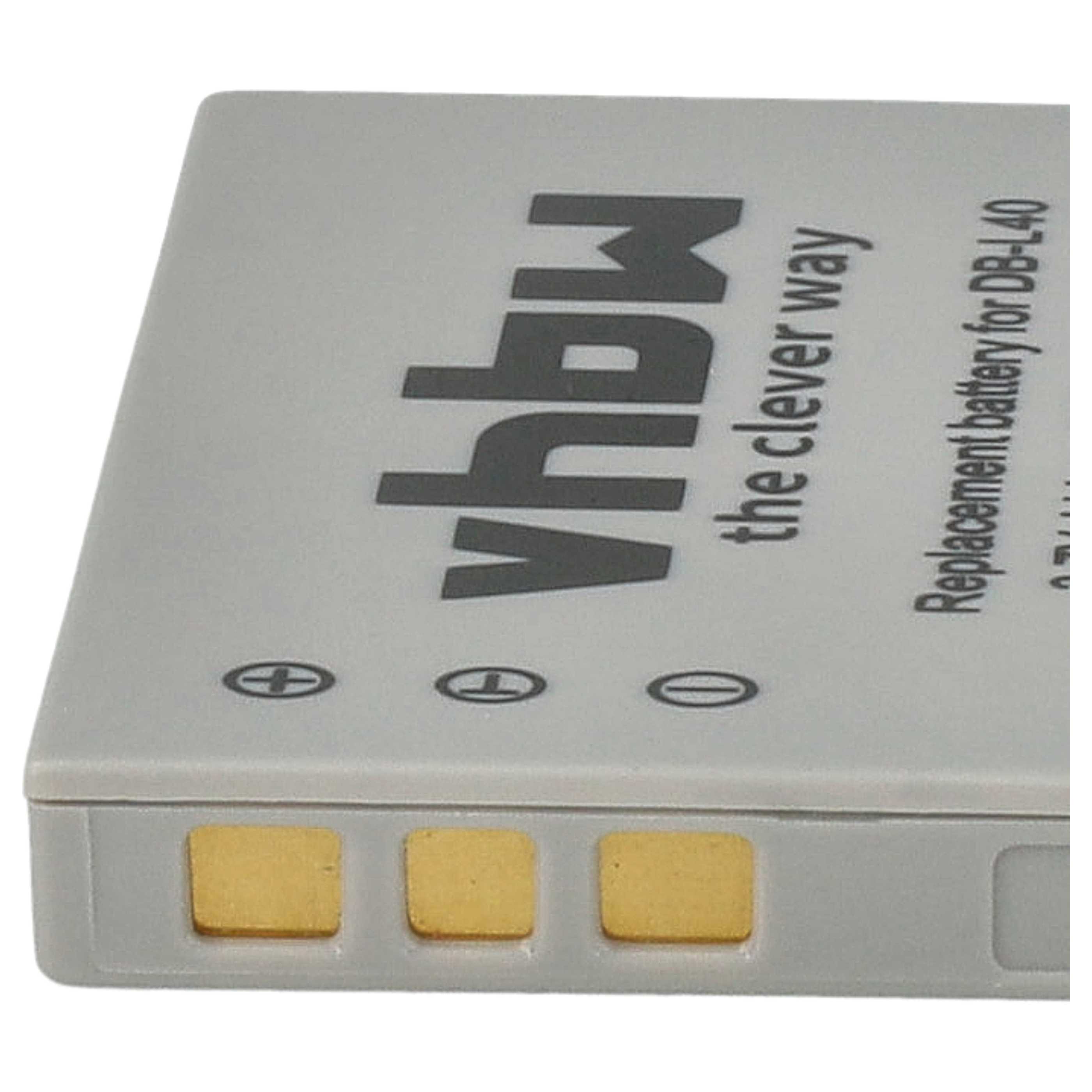 Videocamera Battery replaces Sanyo DB-L40AU, DB-L40 - 800 mAh 3.7 V Li-Ion