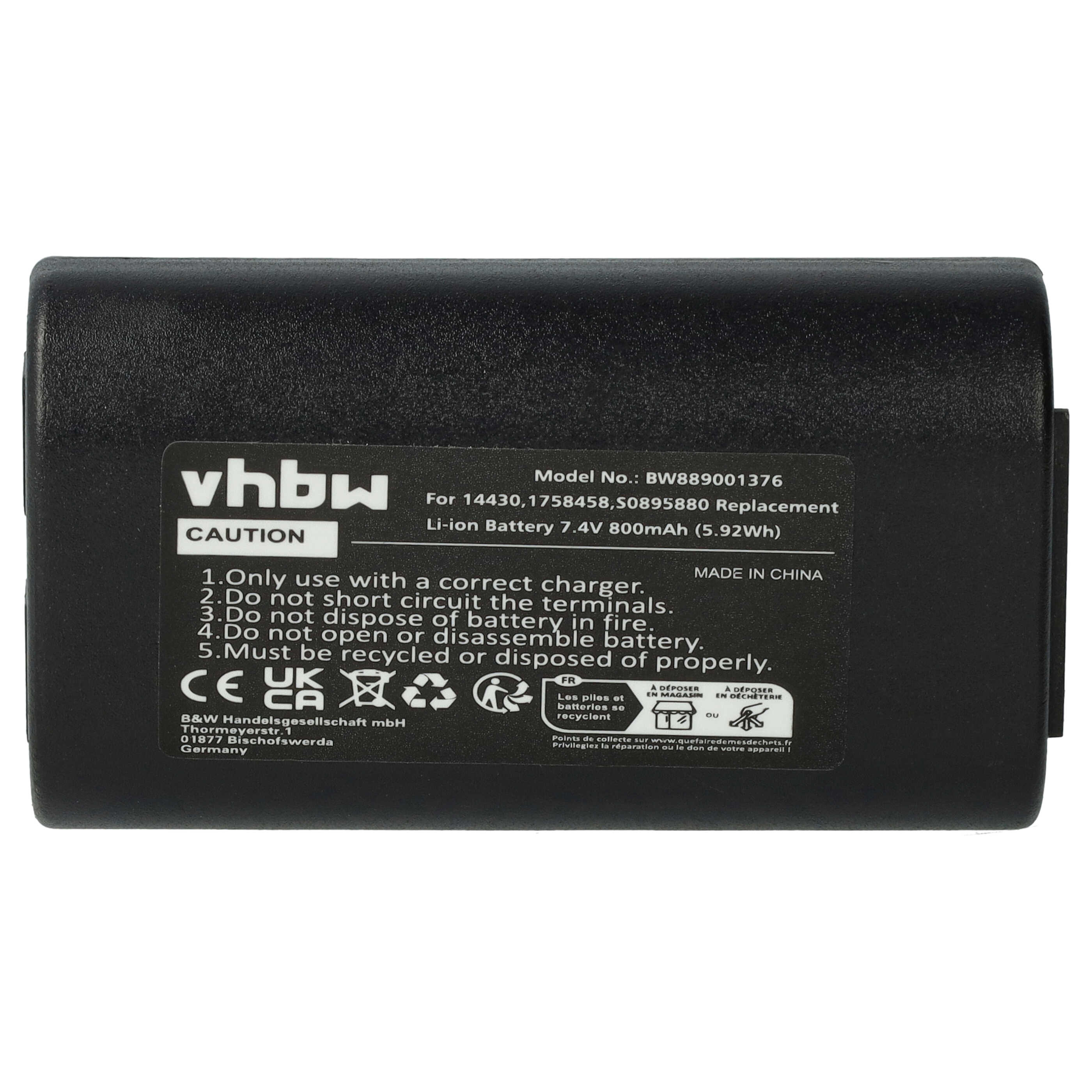 Batteria per stampante sostituisce 3M W003688, S0895880 3M - 800mAh 7,4V Li-Ion