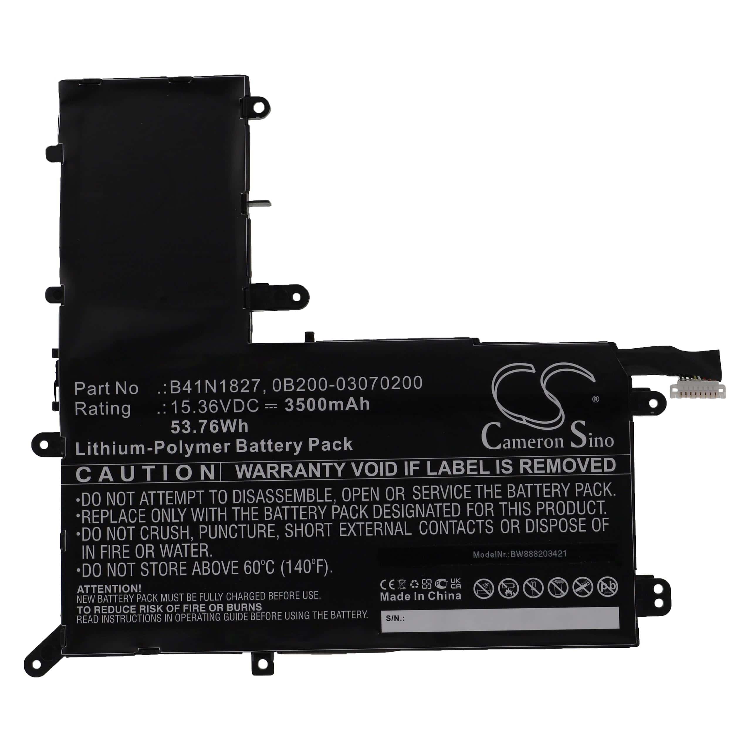 Notebook Battery Replacement for Asus B41N1827, 0B200-03070200 - 3500mAh 15.36V Li-polymer