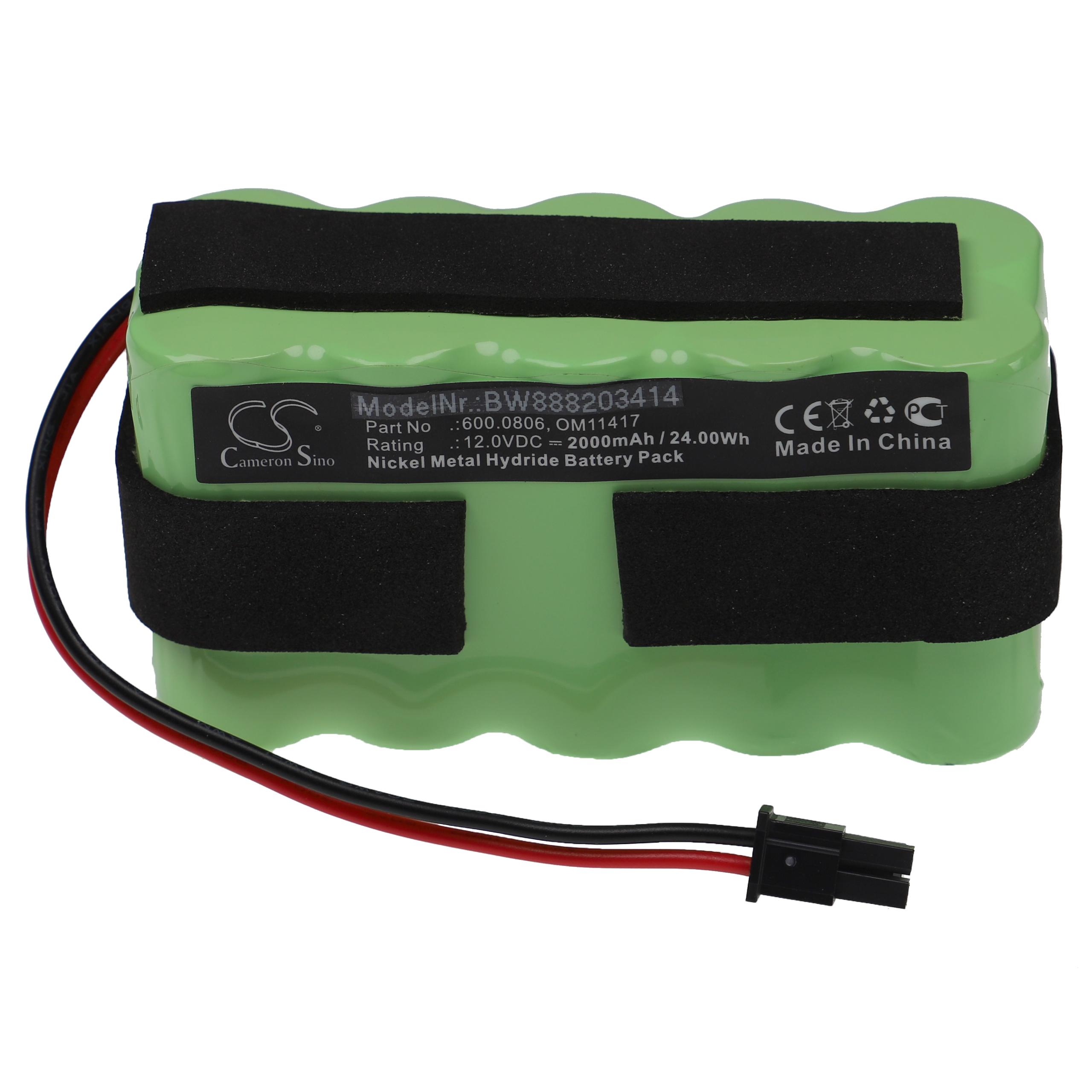 Batterie remplace Medela OM11417, 600.0806 pour appareil médical - 2000mAh 12V NiMH