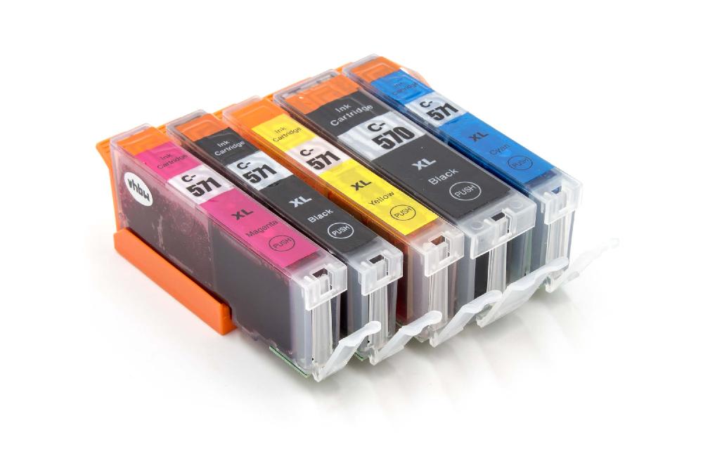 5x Set cartucce di inchiostro sostituisce Canon PGI-570, PGI570, PGI571 per stampante - multicolore 85 ml