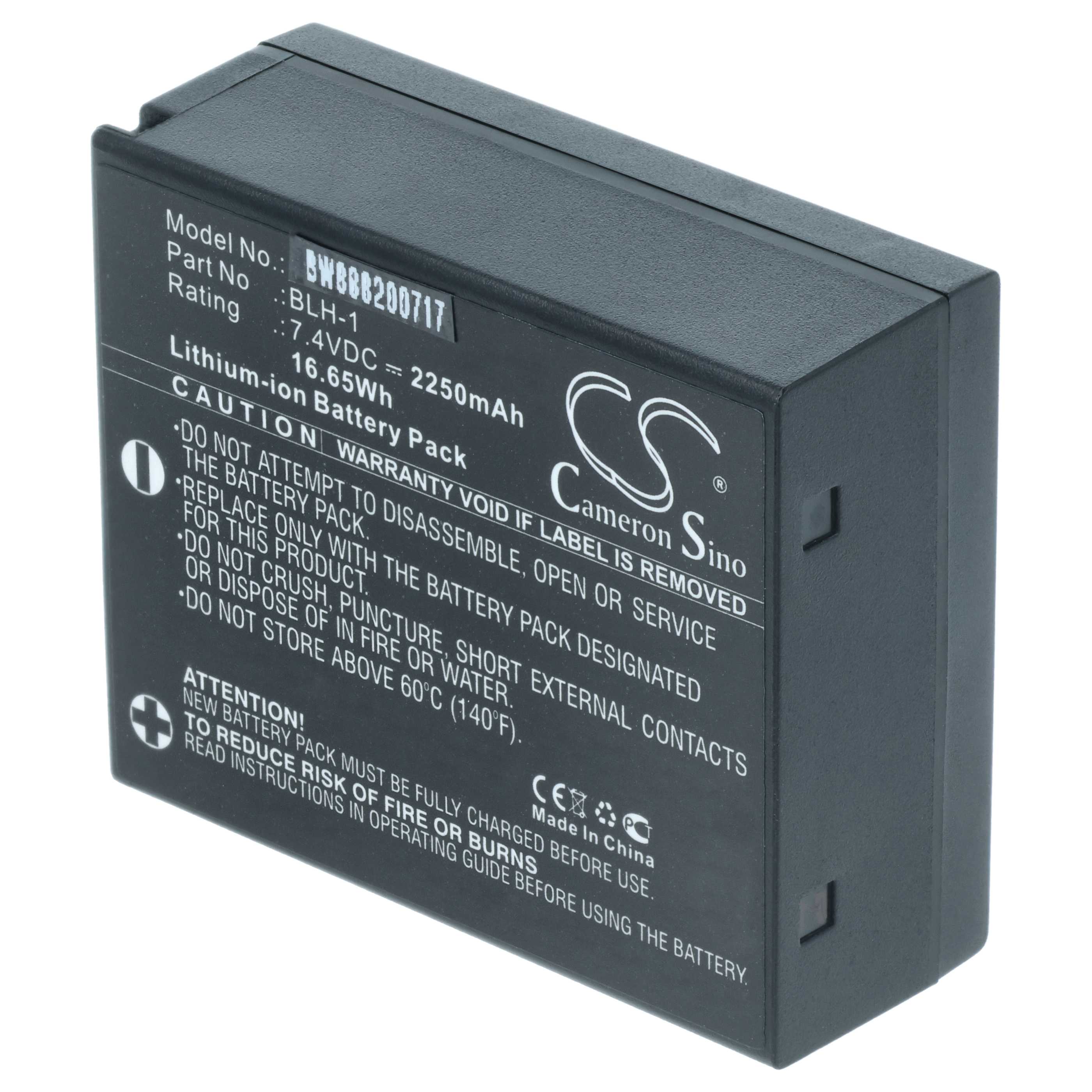 Battery replaces Olympus BLH-1 - 2250mAh, 7.4V, Li-Ion