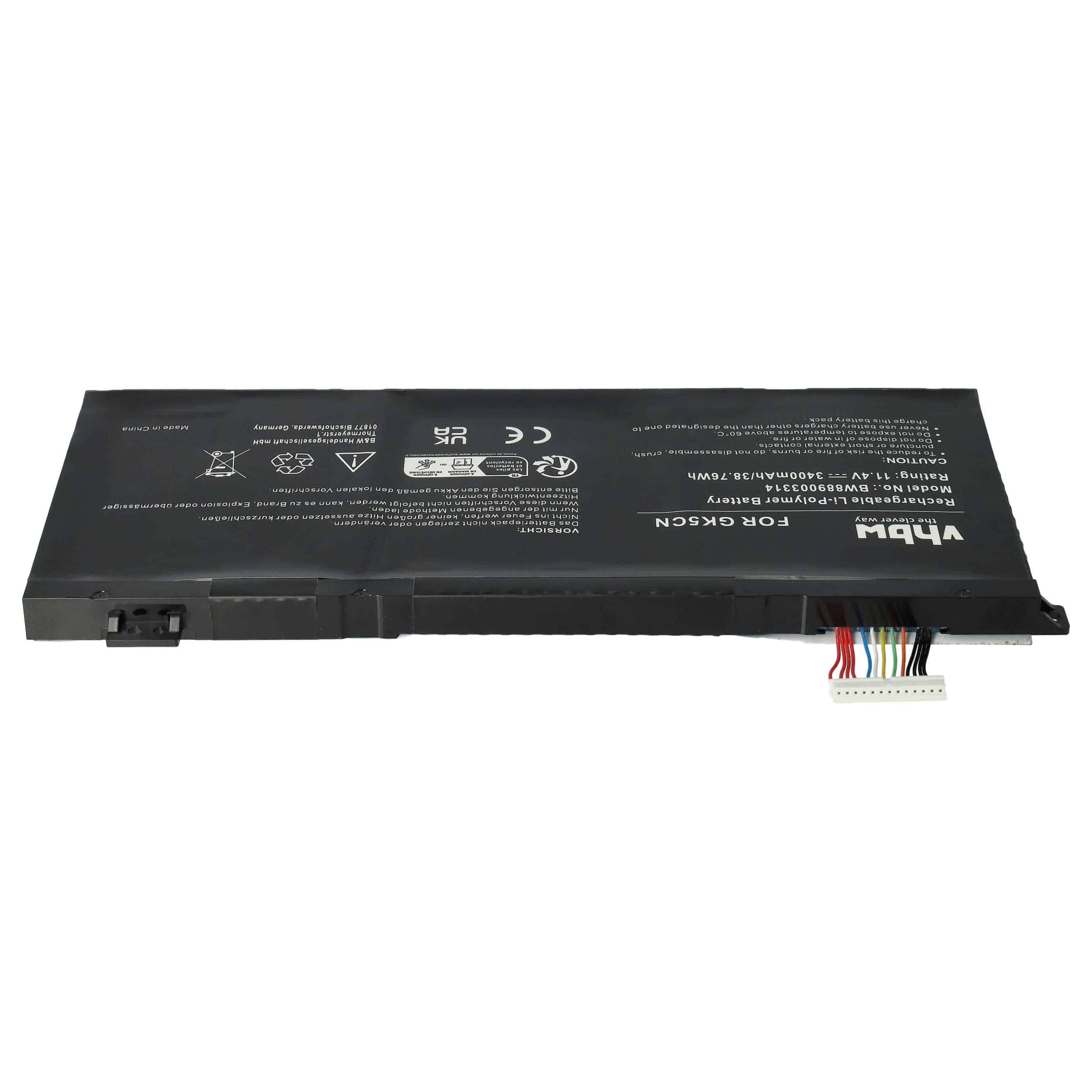 Batterie remplace Machenike GK5CN-00-13-3S1P-0 pour ordinateur portable - 3400mAh 11,4V Li-polymère