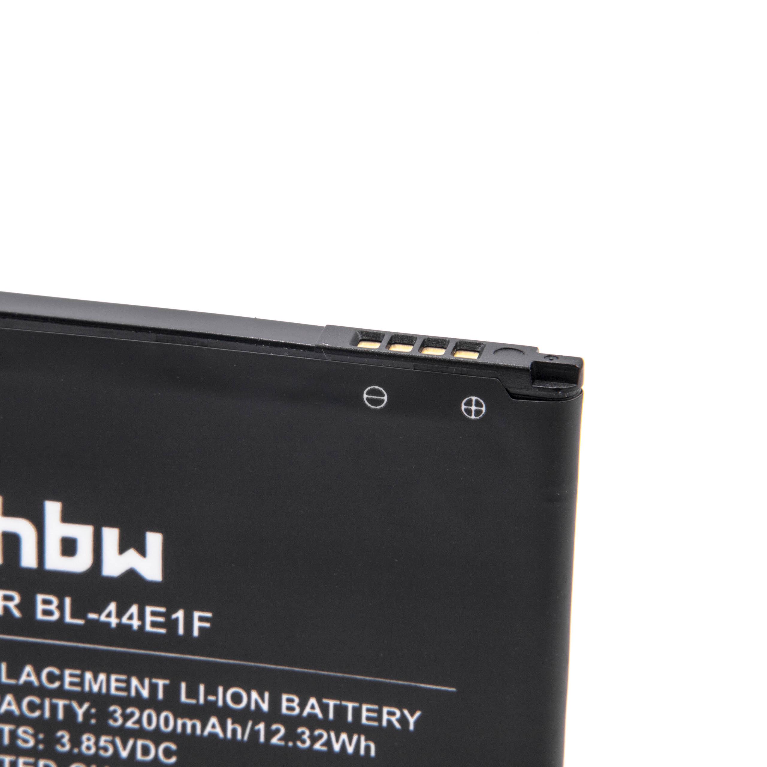 Batteria sostituisce LG PAC63320502, BL-44E1f, EAC63341101 per cellulare LG - 3200mAh 3,85V Li-Ion