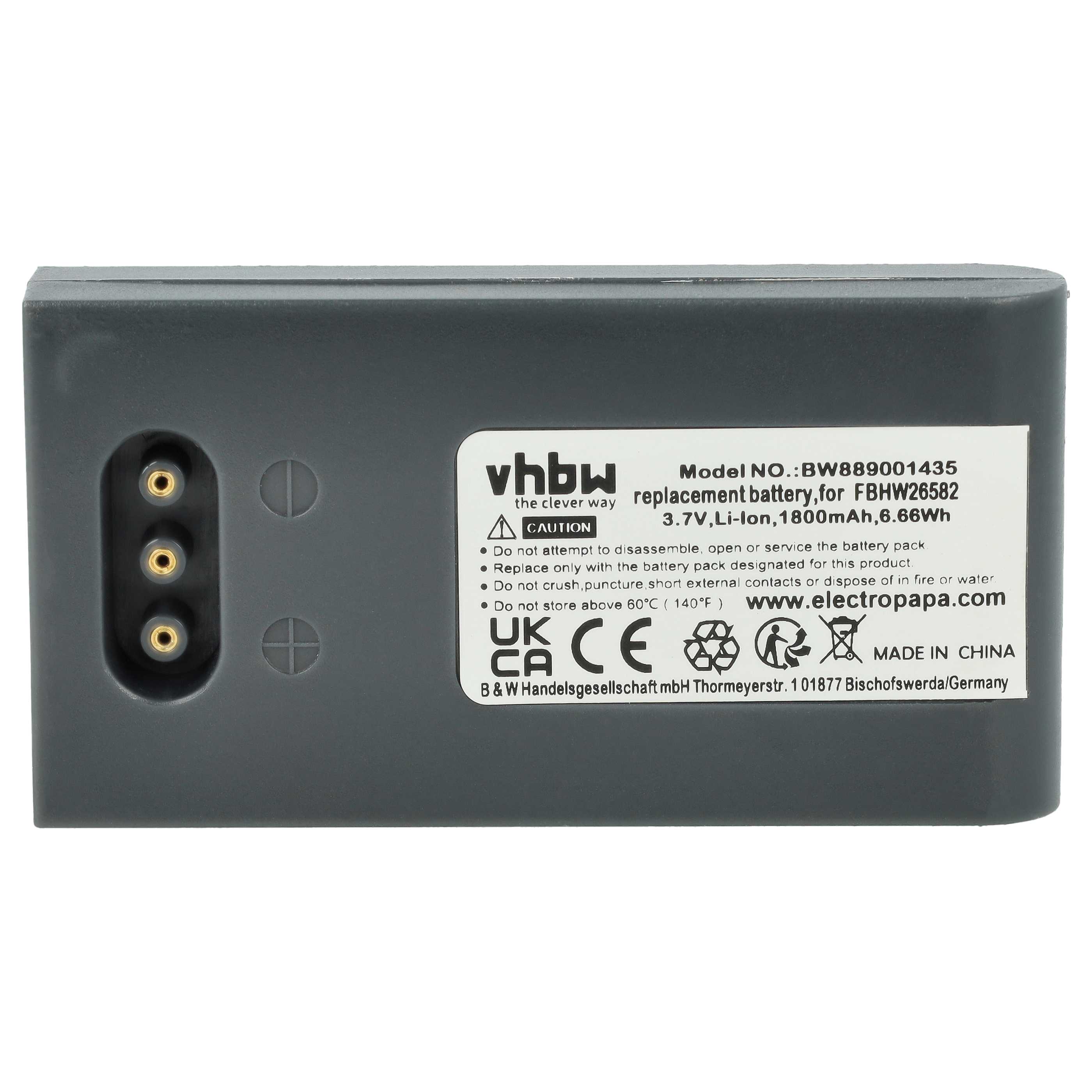 Battery replaces Höft & Wessel FBHW26582 for Höft & Wessel Barcode Scanner POS - 1800 mAh 3.7 V