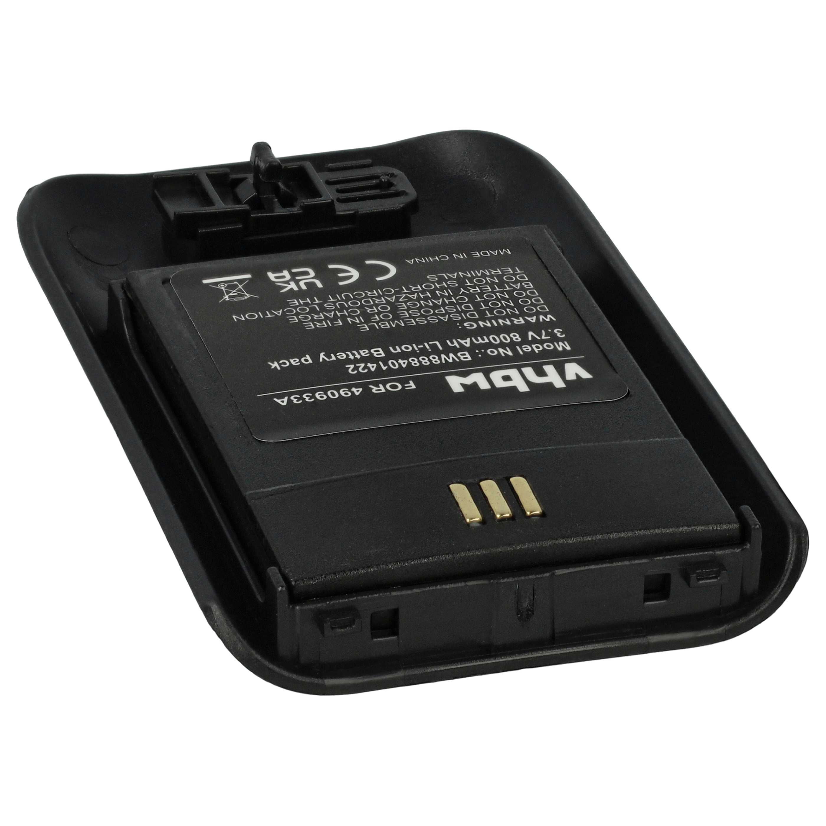 Batterie remplace Ascom 490933A, 660497 pour téléphone Innovaphone - 800mAh 3,7V Li-ion