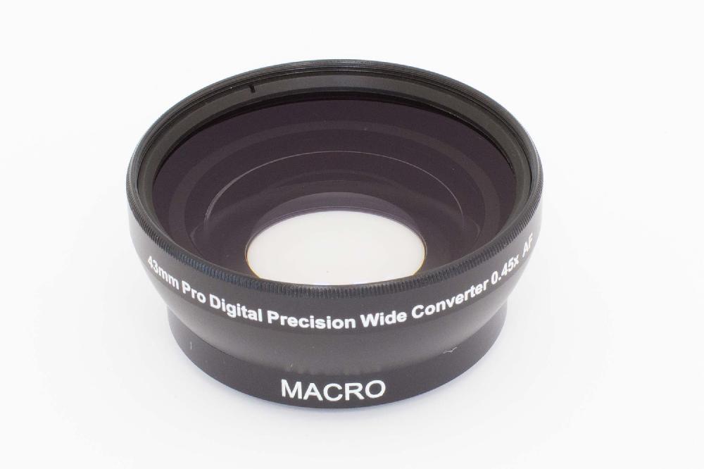 Grandangolo-lente macro addizionale 0,45x per obiettivo fotocamera - filettatura da 43 mm