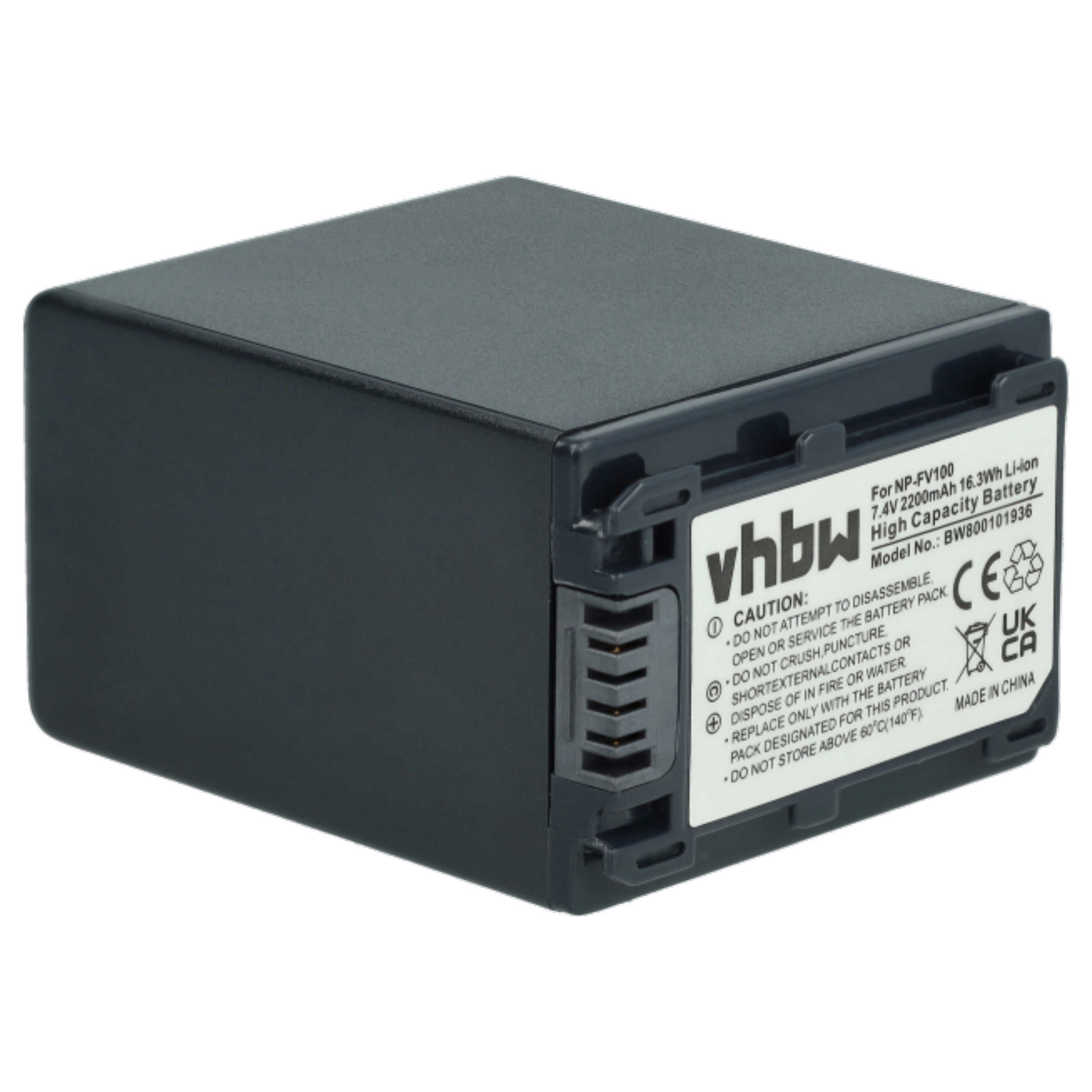 Videocamera 3x Battery replaces Sony NP-FV40, NP-FV50, NP-FV100, NP-FV60, NP-FV30 - 2200 mAh 7.2 V Li-Ion