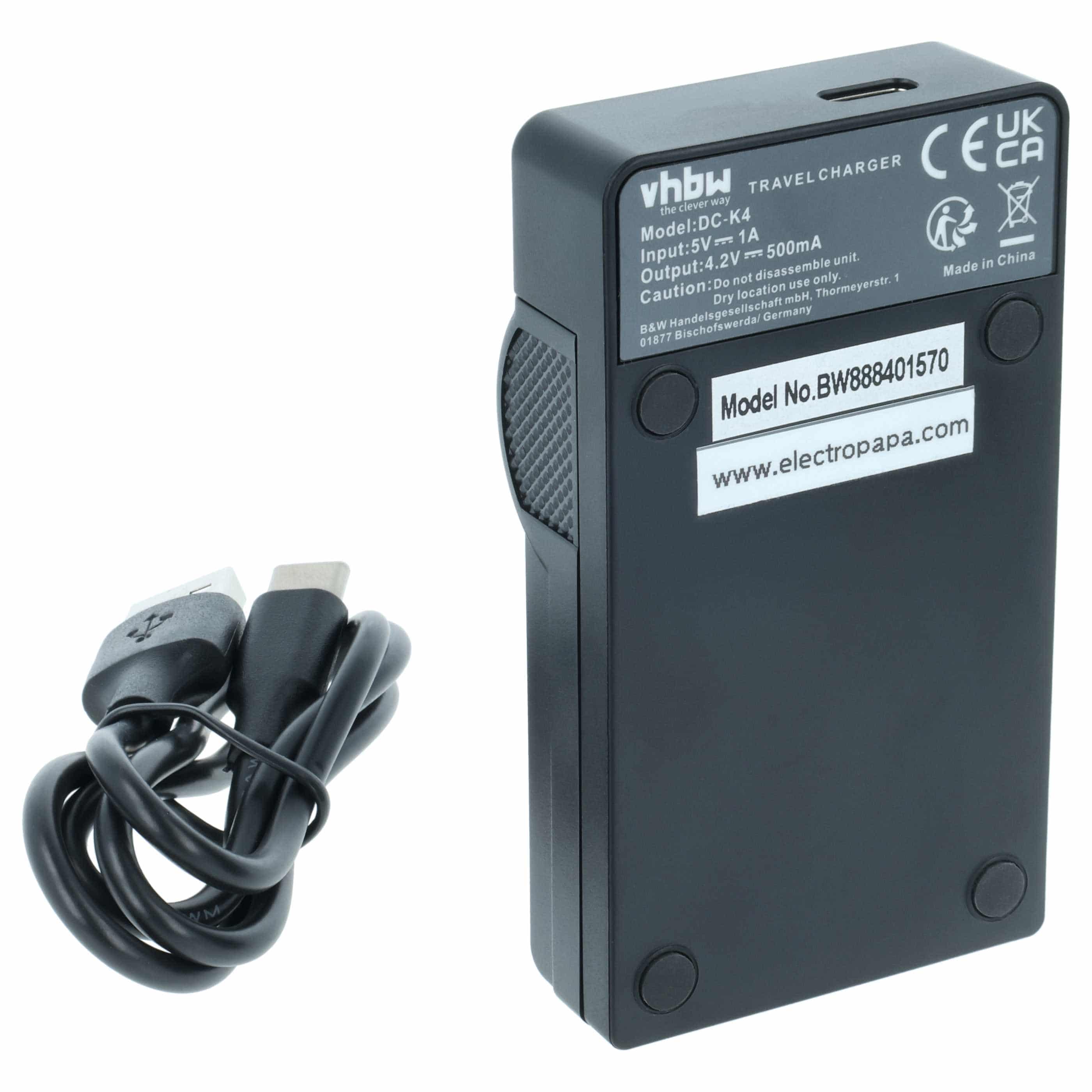 Battery Charger USB-C + Cable USB-C replaces Canon CB-2LHE for Canon Digital Camera - 0.5 A