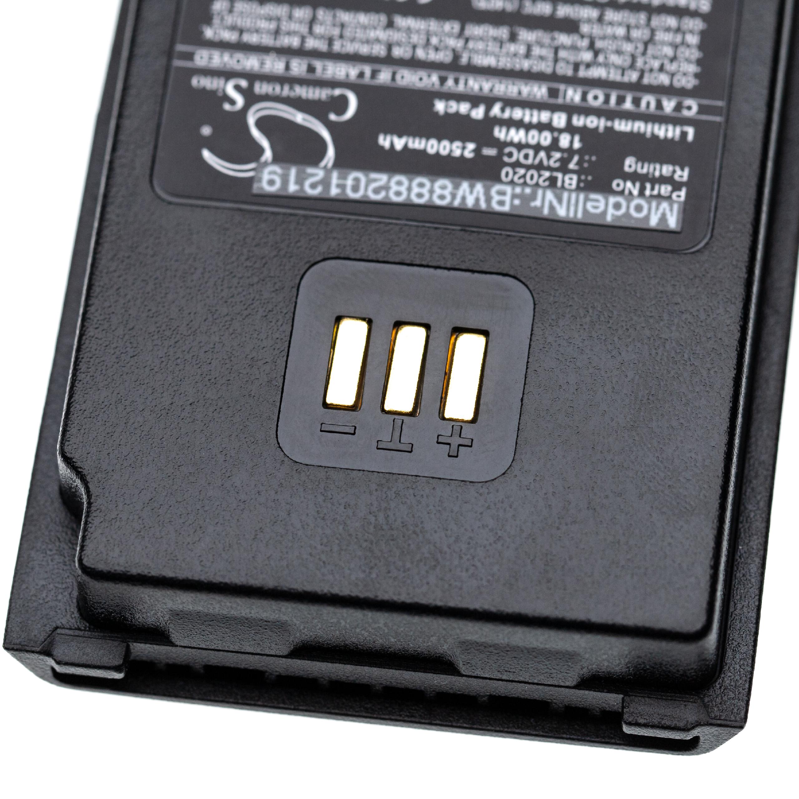 Batteria per dispositivo radio sostituisce Hytera BL1502, BL2010, BL1504, BL2020 Hytera - 2500mAh 7,2V Li-Ion
