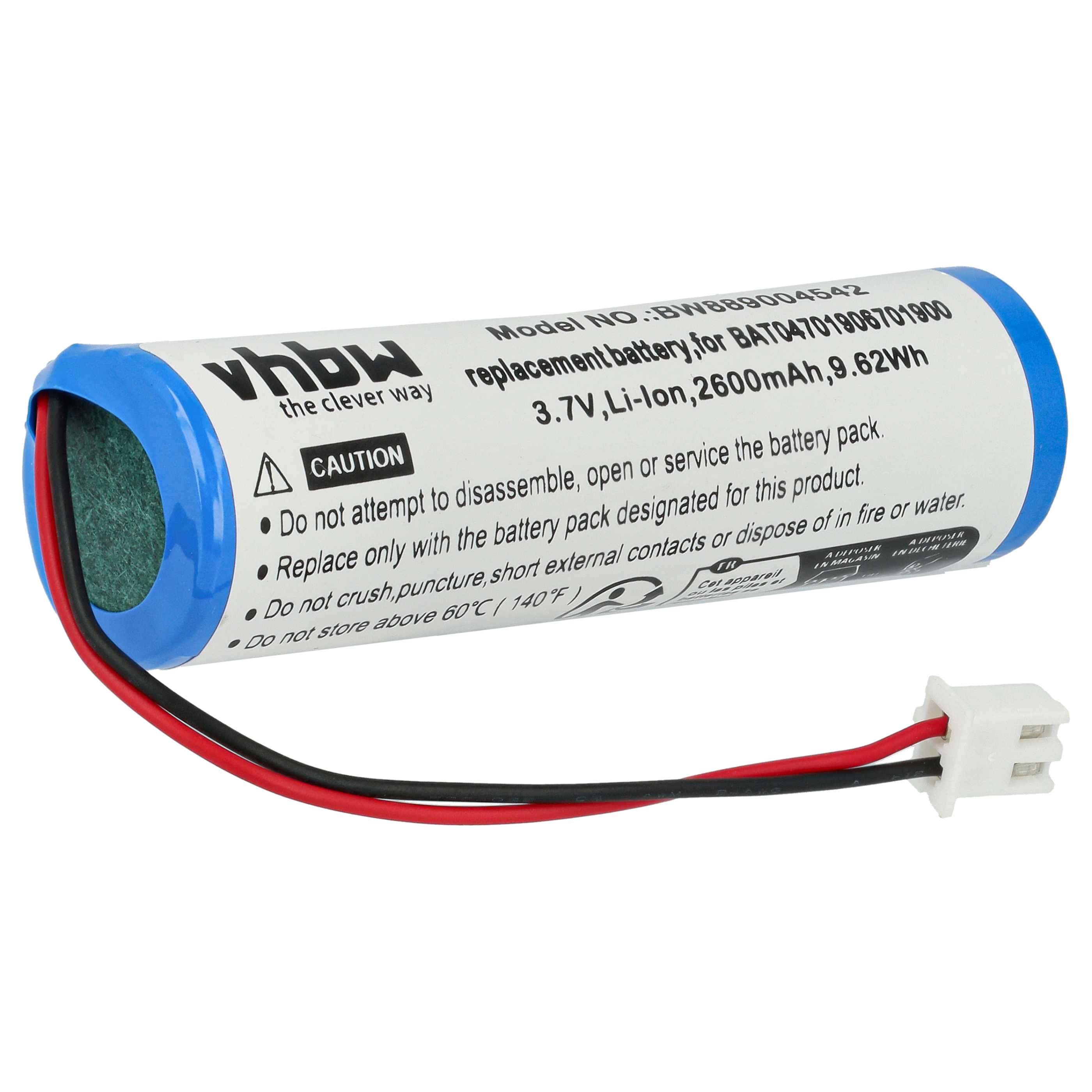 Battery replaces Zafferano 8052536910881, BAT04701906701900 - 2600 mAh 3.7 V Li-Ion