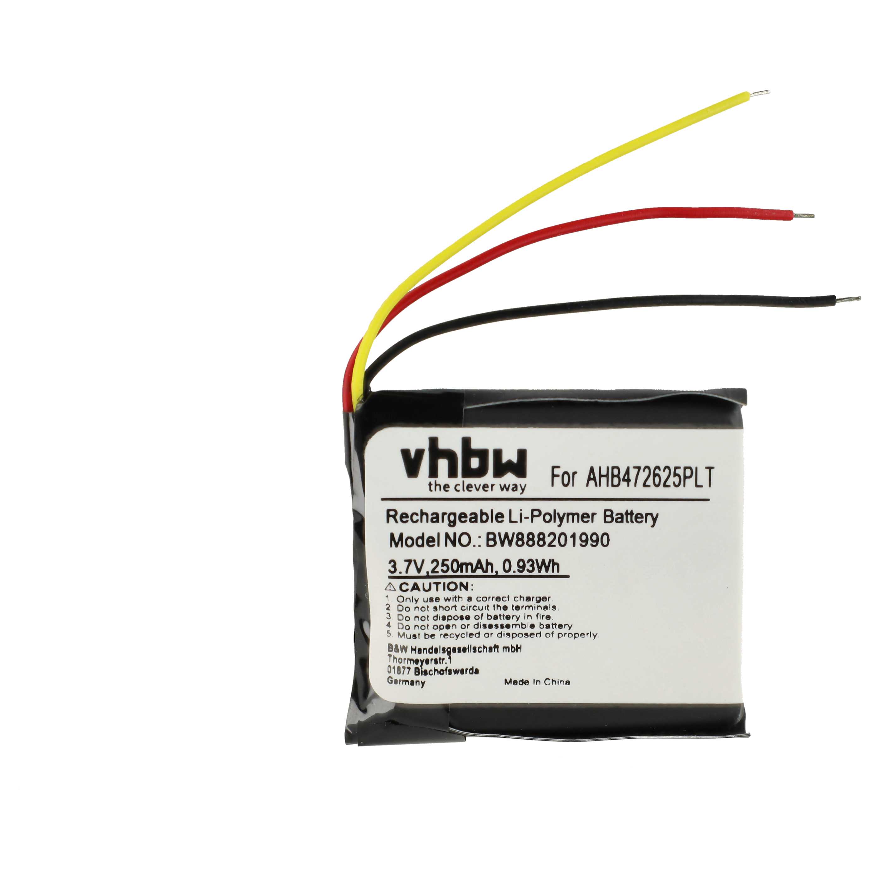 Akumulator do słuchawek bezprzewodowych zamiennik Jabra AHB472625PLT, AHB682828PS - 250 mAh 3,7 V LiPo