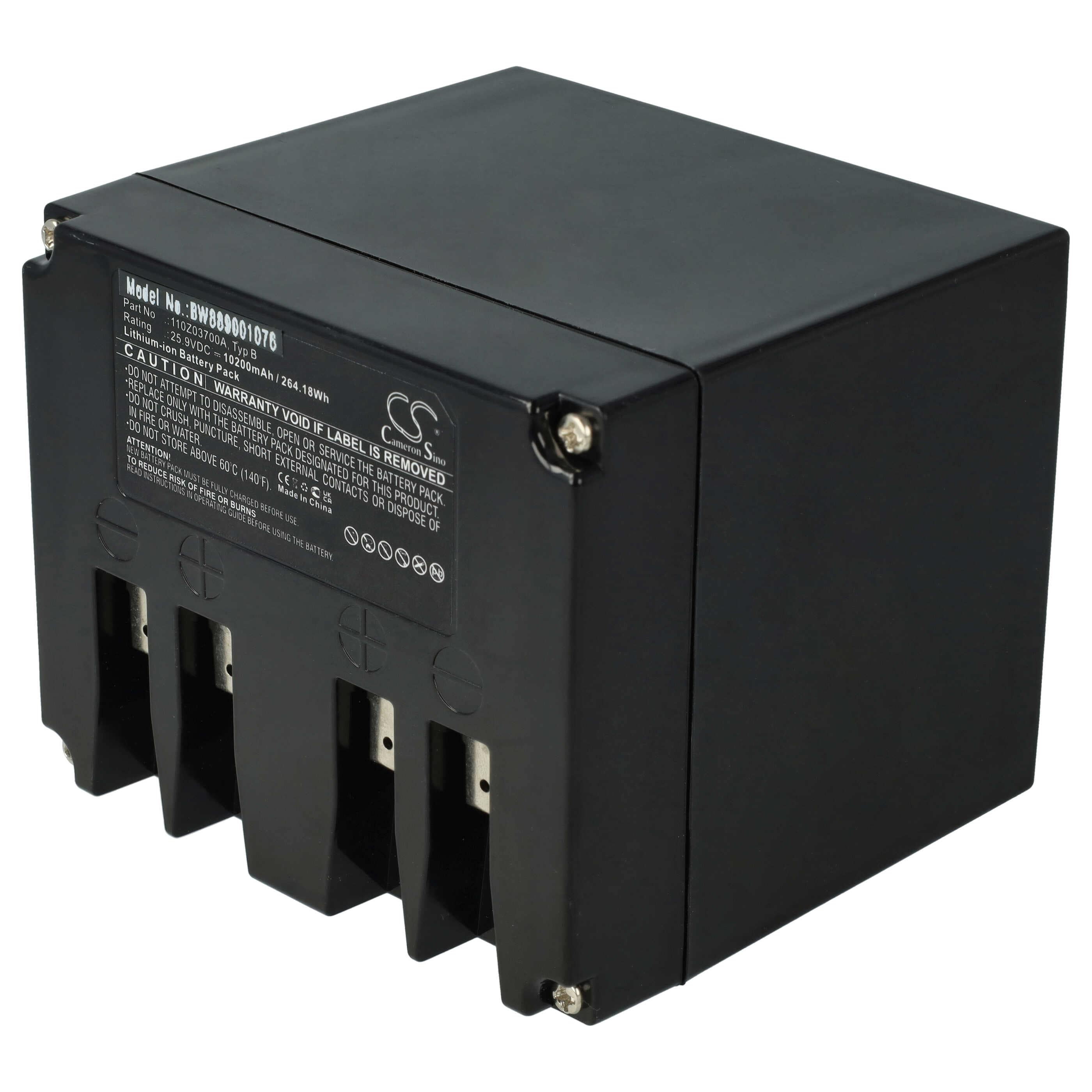 Battery replaces Ambrogio type B, 110Z03700A - 10.2 Ah 25.9 V Li-Ion, black