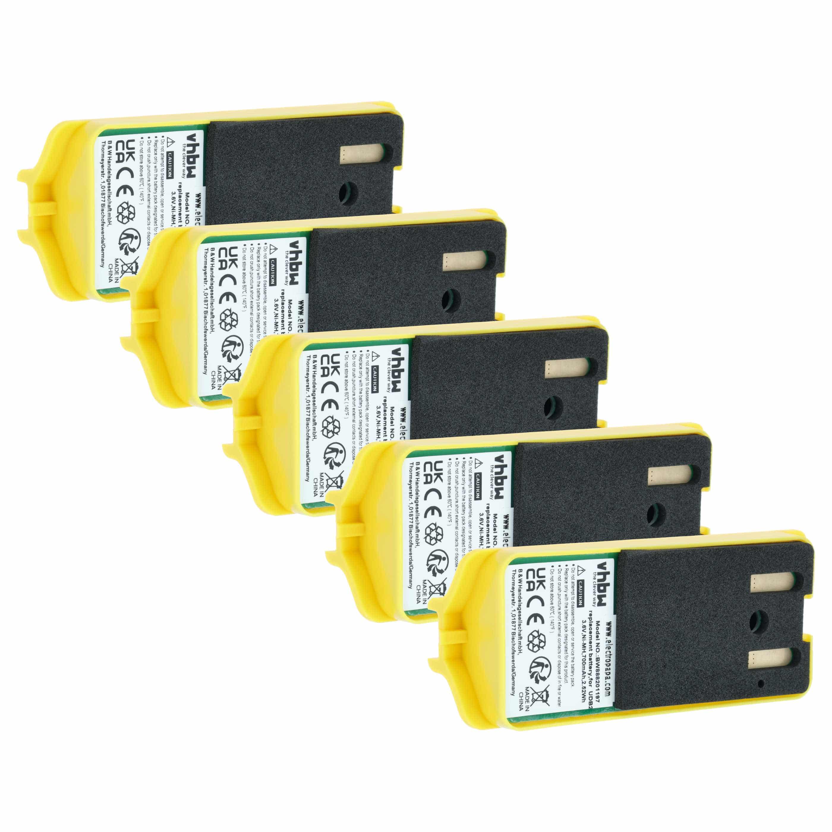 Radio 5x Battery replaces JAY UDB2 - 700 mAh 3.6 V NiMH