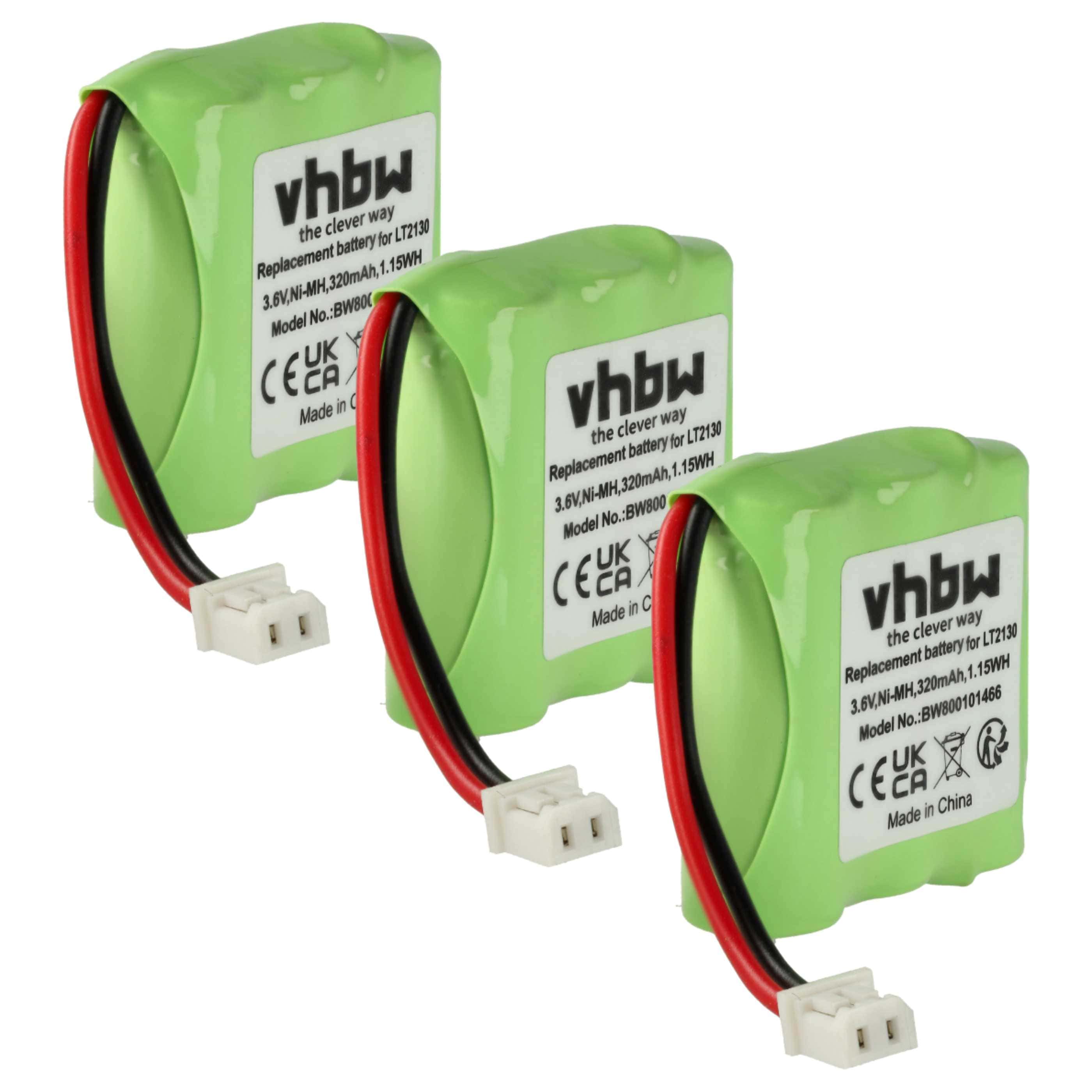 3x Batteries remplace Loewe LT2130 pour téléphone MBO - 320mAh 3,6V NiMH