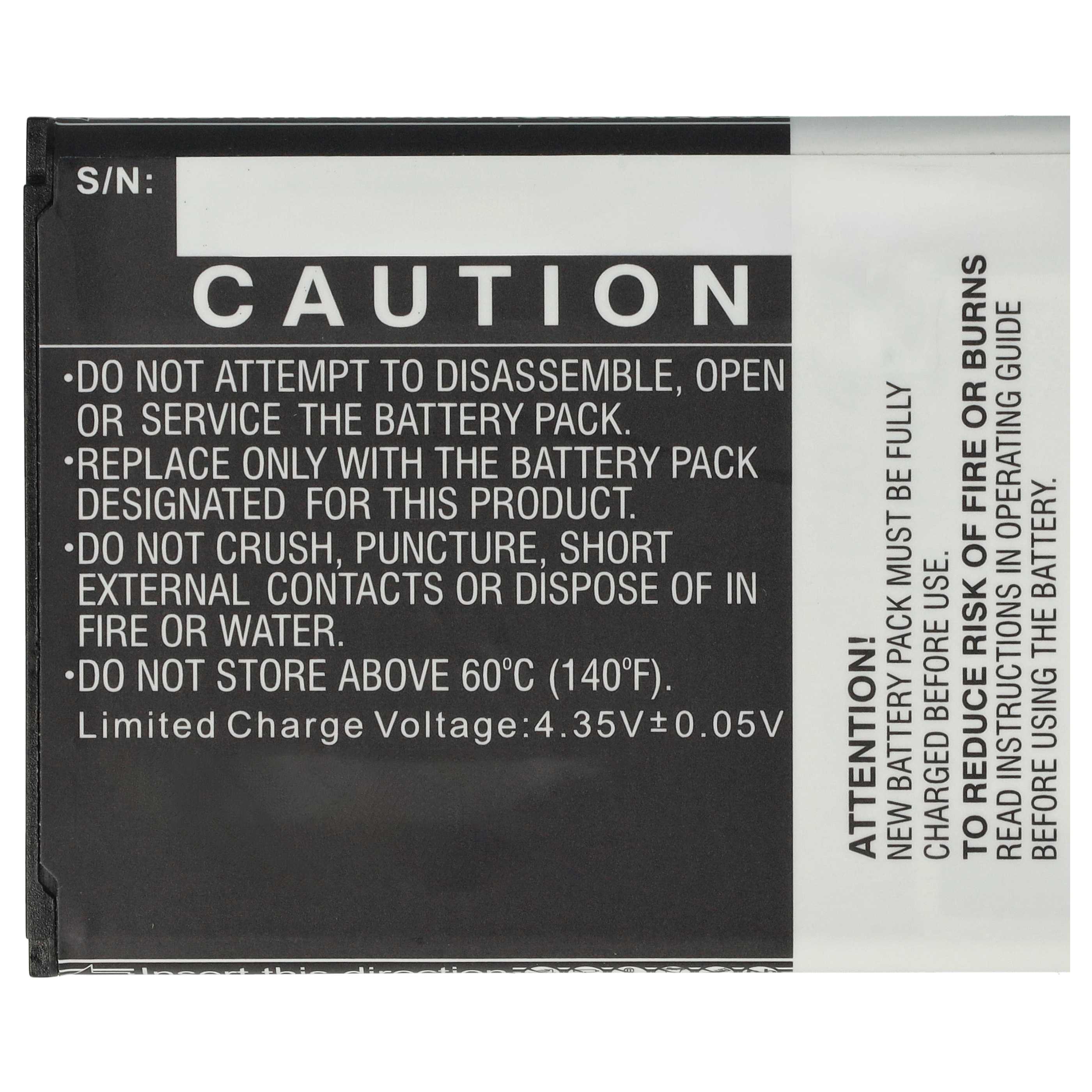 Baby Monitor Battery replaces 1ICP4/50/60-210AR - 2100 mAh 3.8 V Li-Ion