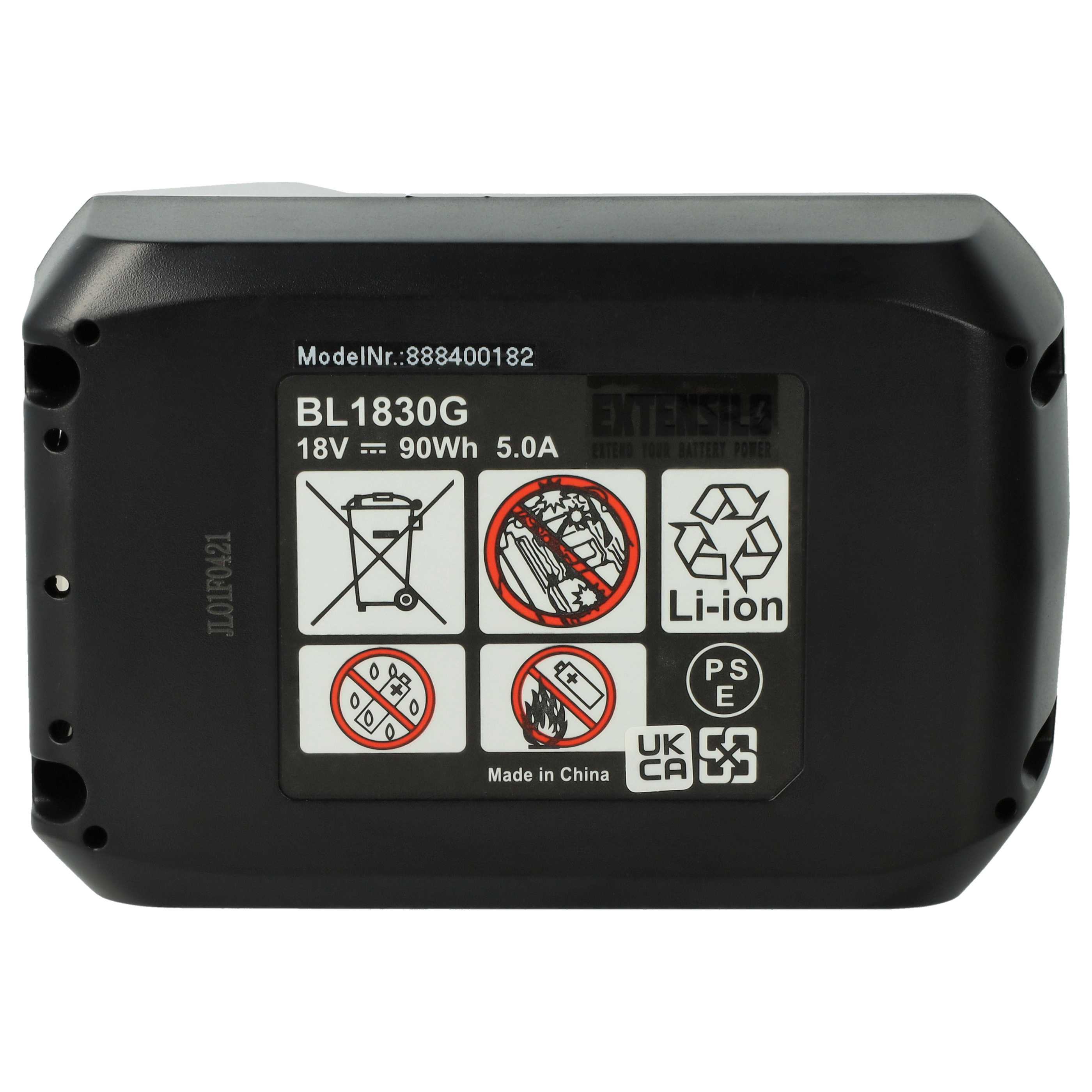 3x Battery replaces Makita 195608-4, 198186-3, 196367-3, BL1813G Electric Power Tool - 5000 mAh, 18 V, Li-Ion
