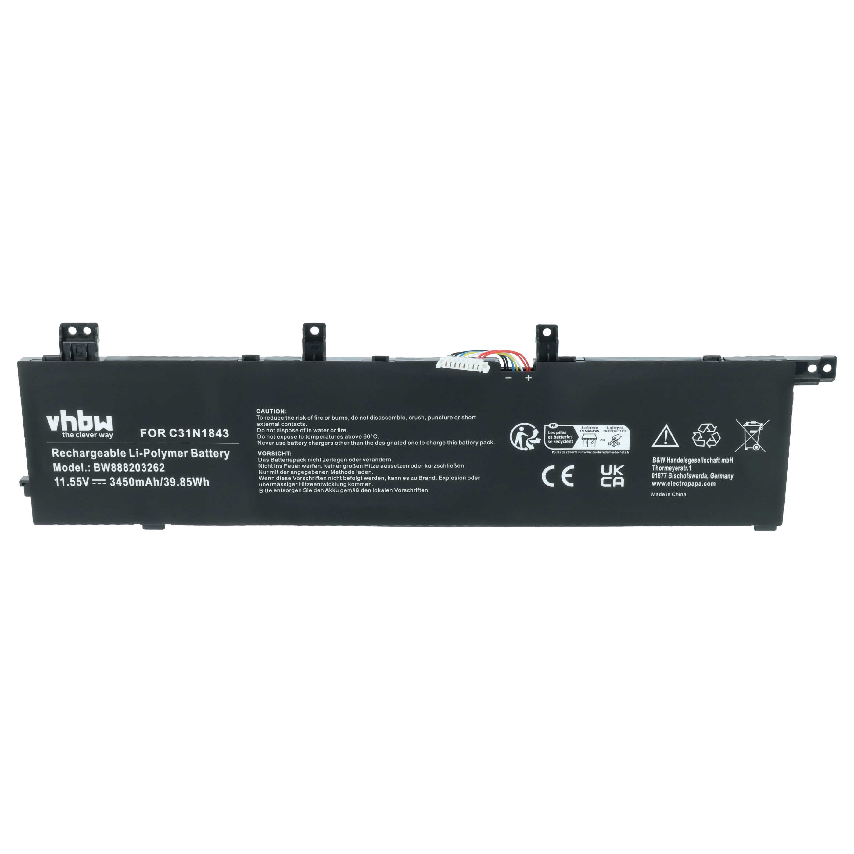 Akumulator do laptopa zamiennik Asus 0B200-03430000, C31N1843 - 3450 mAh 11,55 V LiPo
