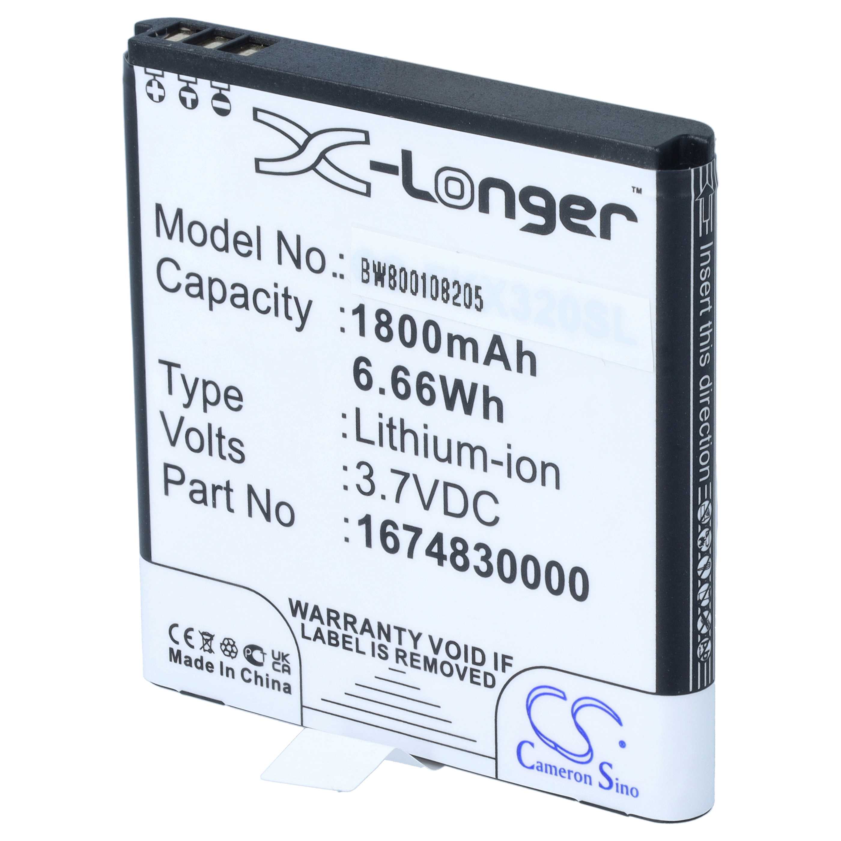 GPS Battery replaces Falk 1674830000 - 1800mAh, 3.7V