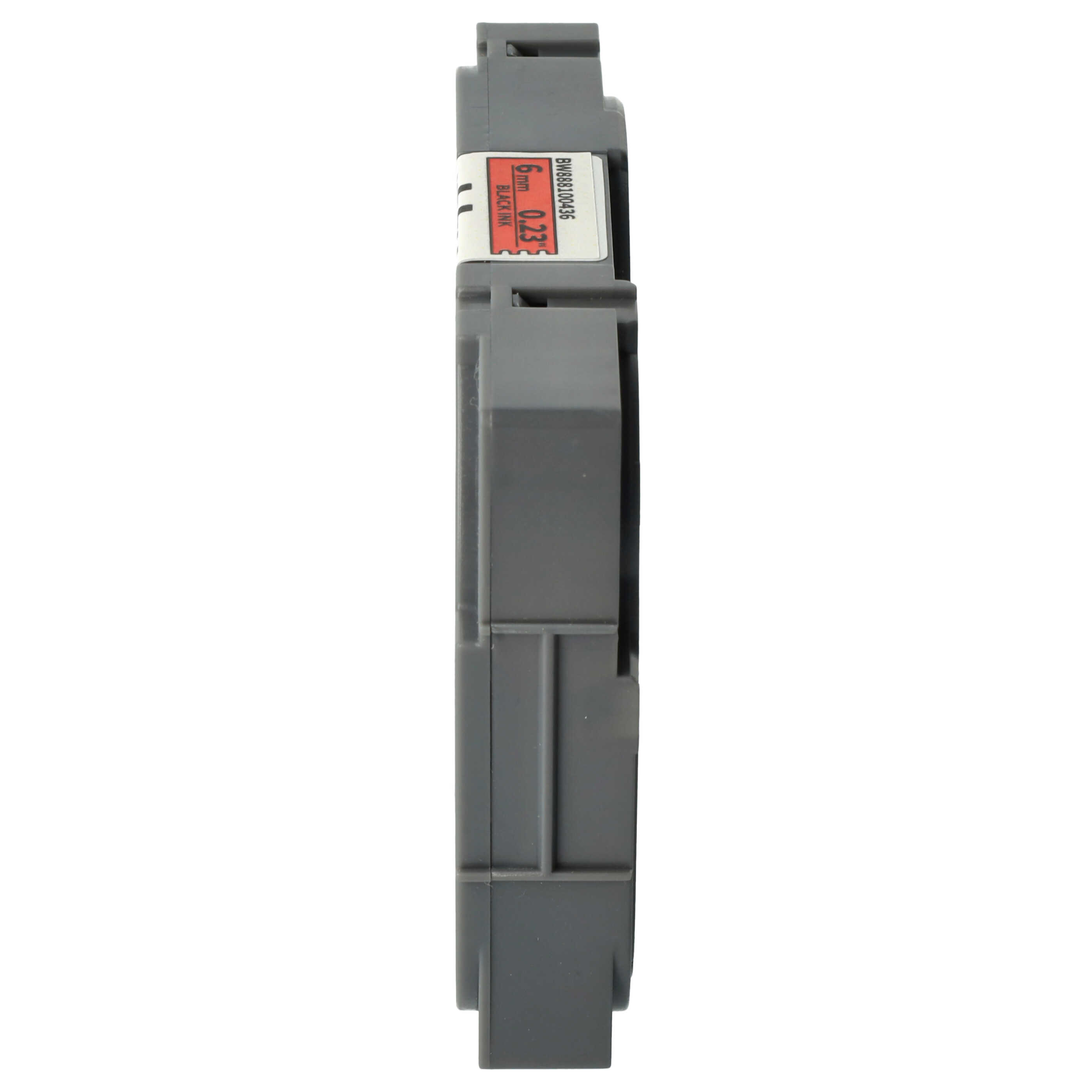 Cassette à ruban remplace Brother TZE-S411 - 6mm lettrage Noir ruban Rouge, extra fort