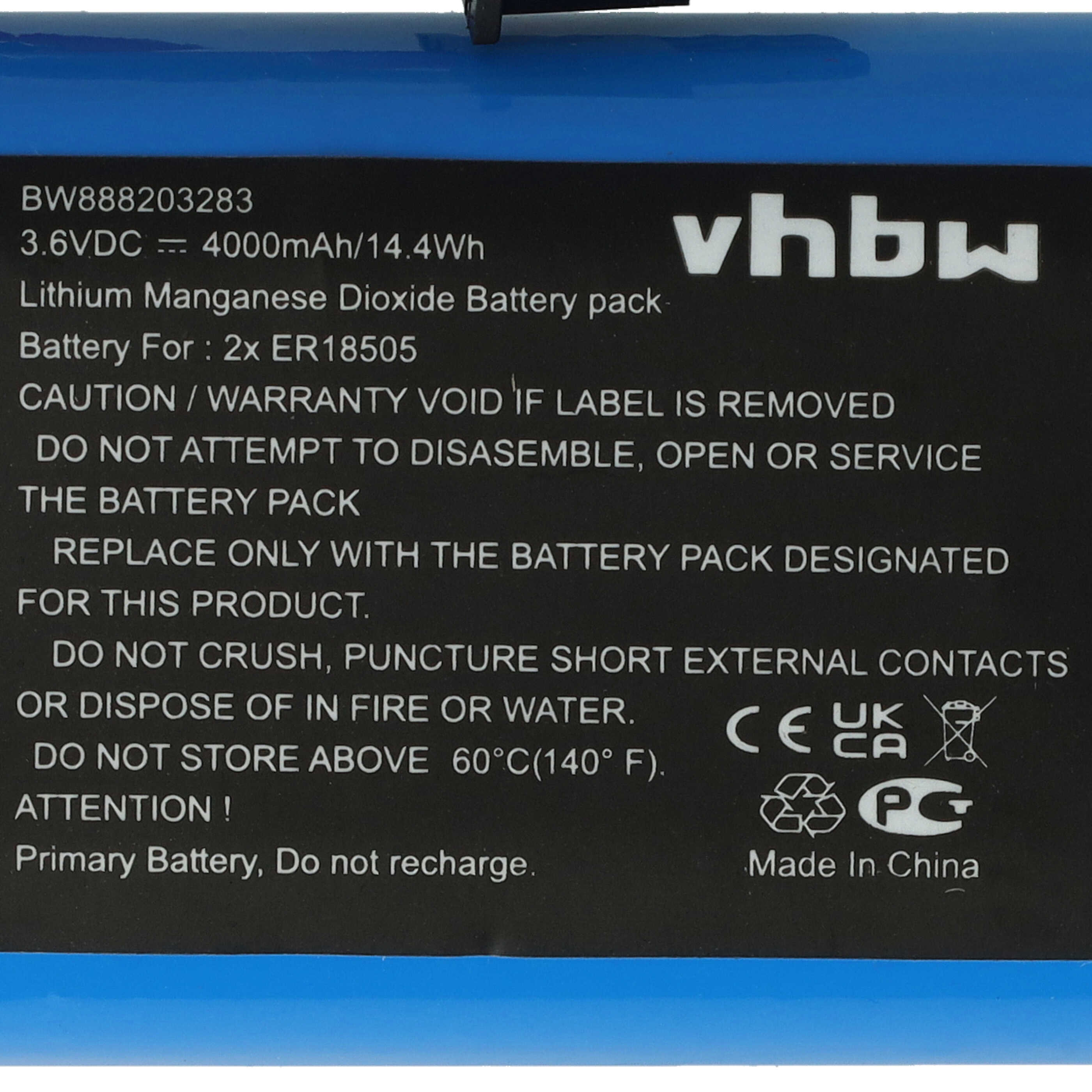 Batería reemplaza Visonic 103-304742-2, 2XER18505M para instalación alarma Visonic - 4000 mAh 3,6 V Li-SOCl2