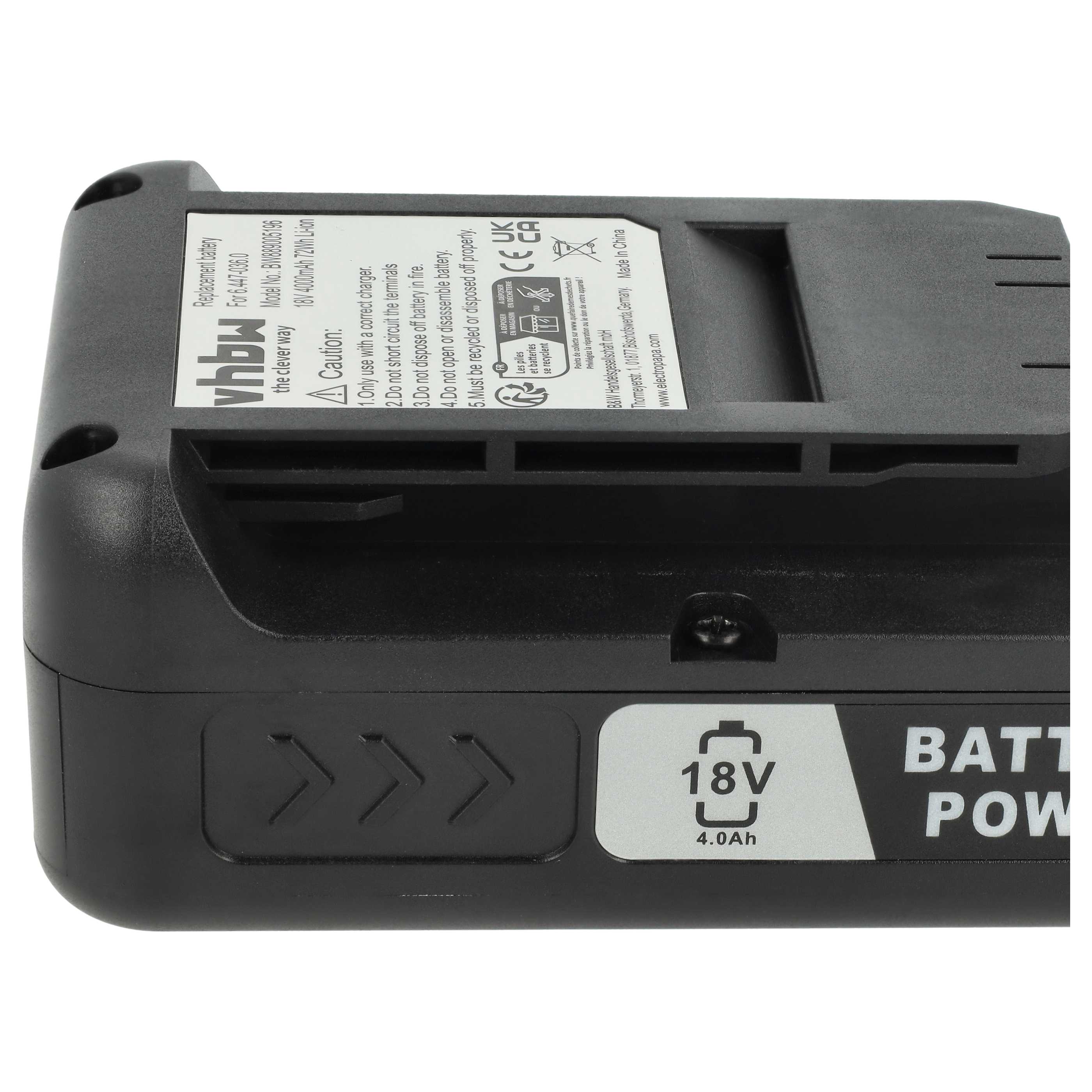Battery replaces 2.445-034.0, 6.447-036.0 Electric Power Tool - 4000 mAh, 18 V, Li-Ion