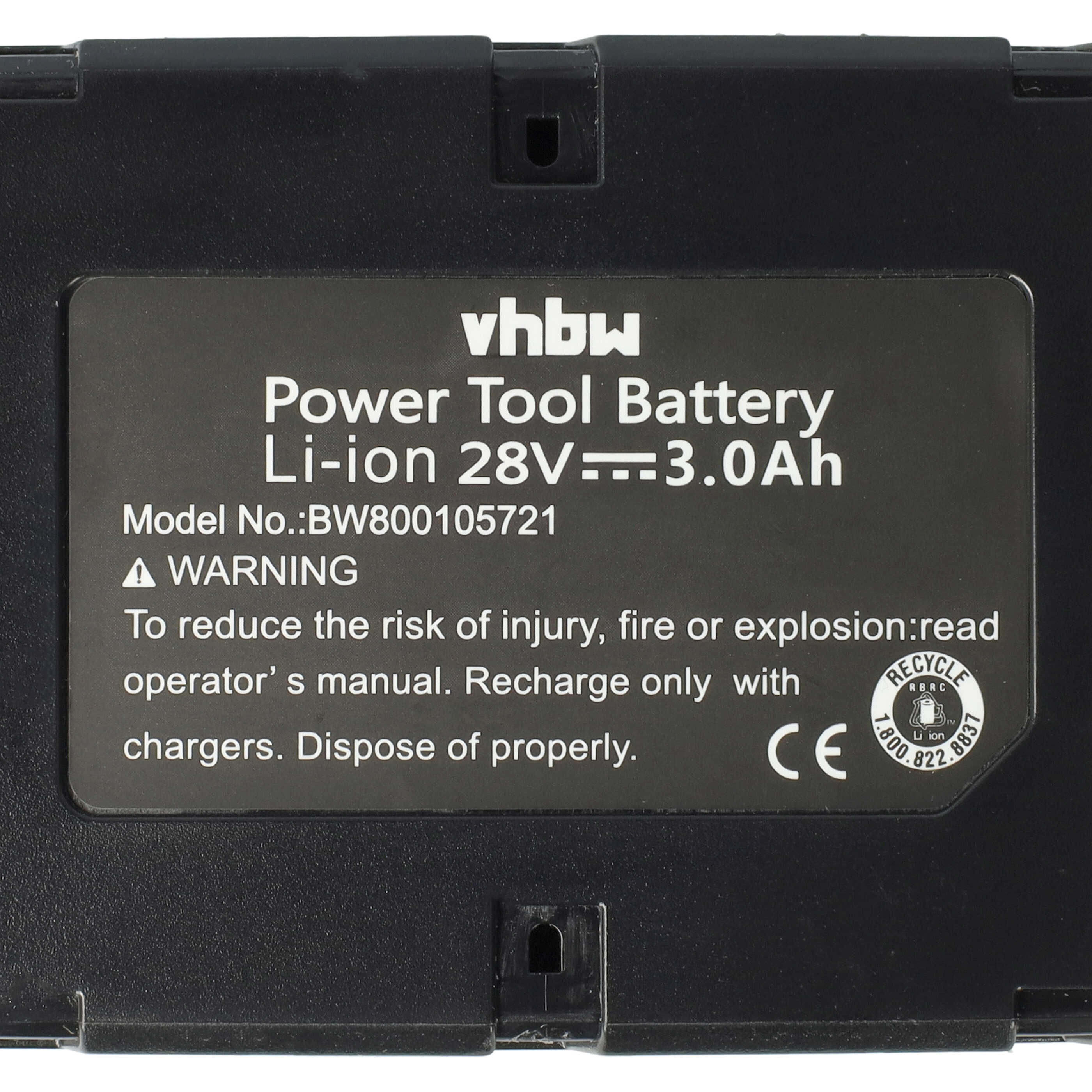 Electric Power Tool Battery Replaces AEG / Milwaukee M28 - 3000 mAh, 28 V, Li-Ion