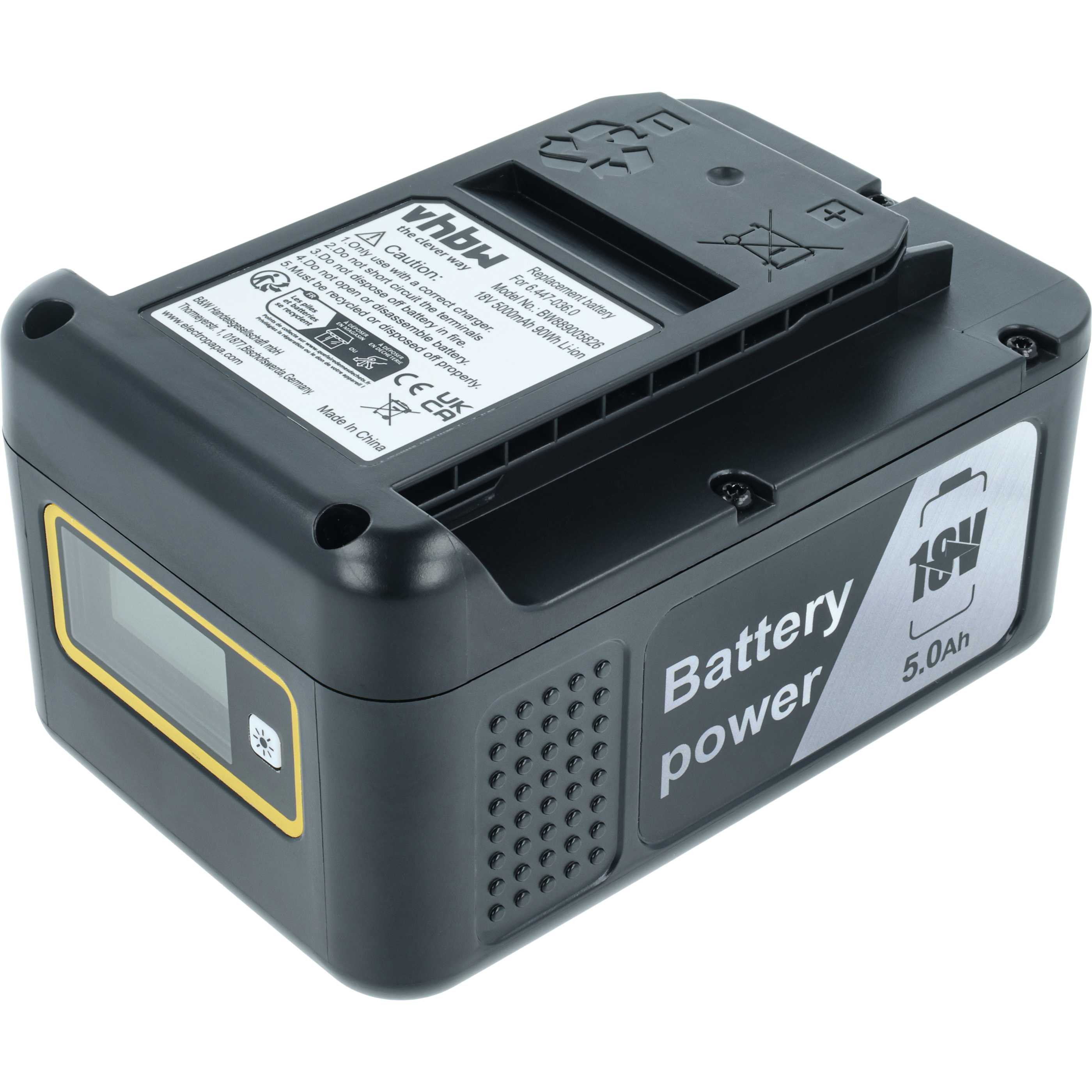 Battery replaces 2.445-034.0, 6.447-036.0 for Kärcher 5000mAh, 18V, Li-Ion
