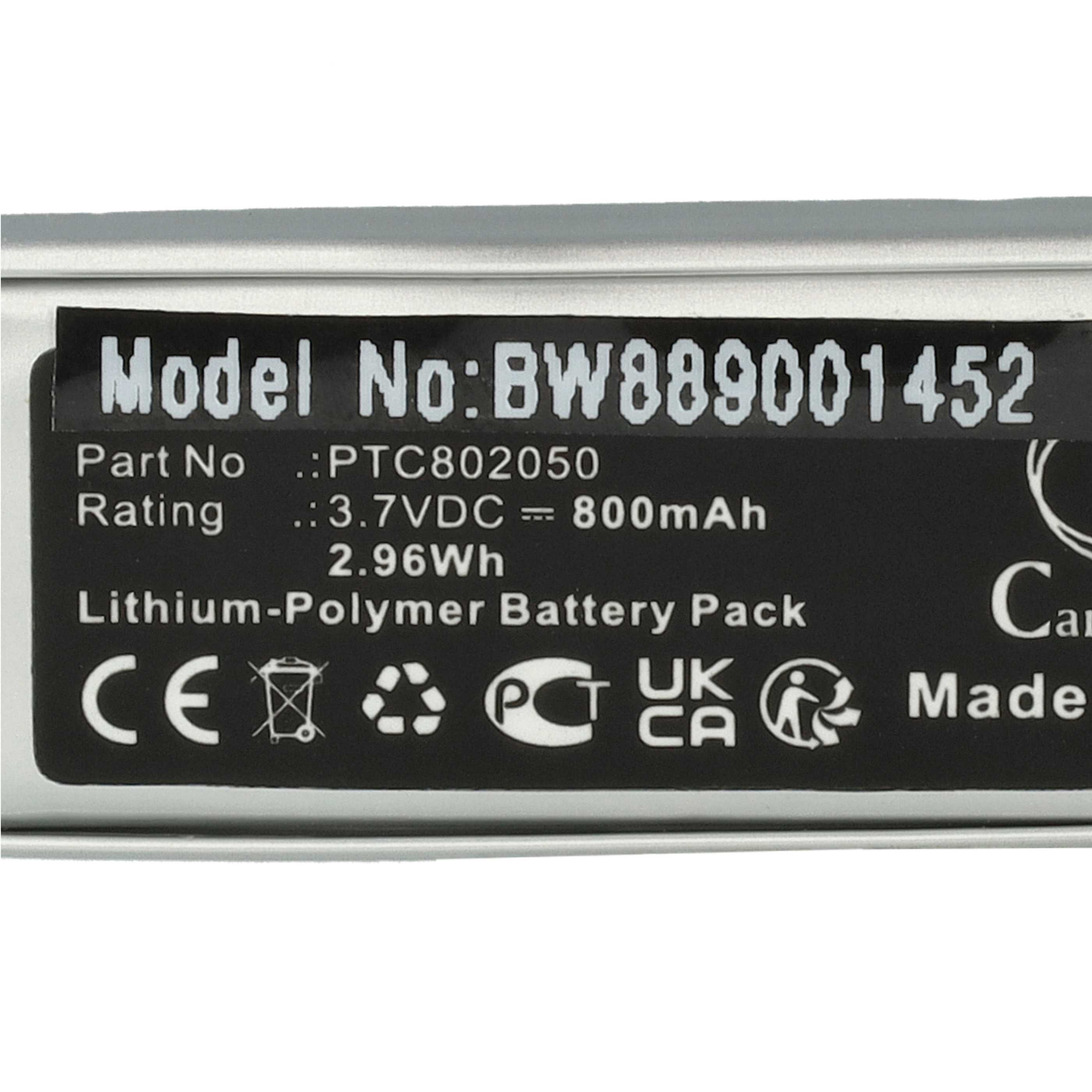 2x Akumulator do słuchawek bezprzewodowych zamiennik Sena XK701953, PTC802050 - 800 mAh 3,7 V LiPo