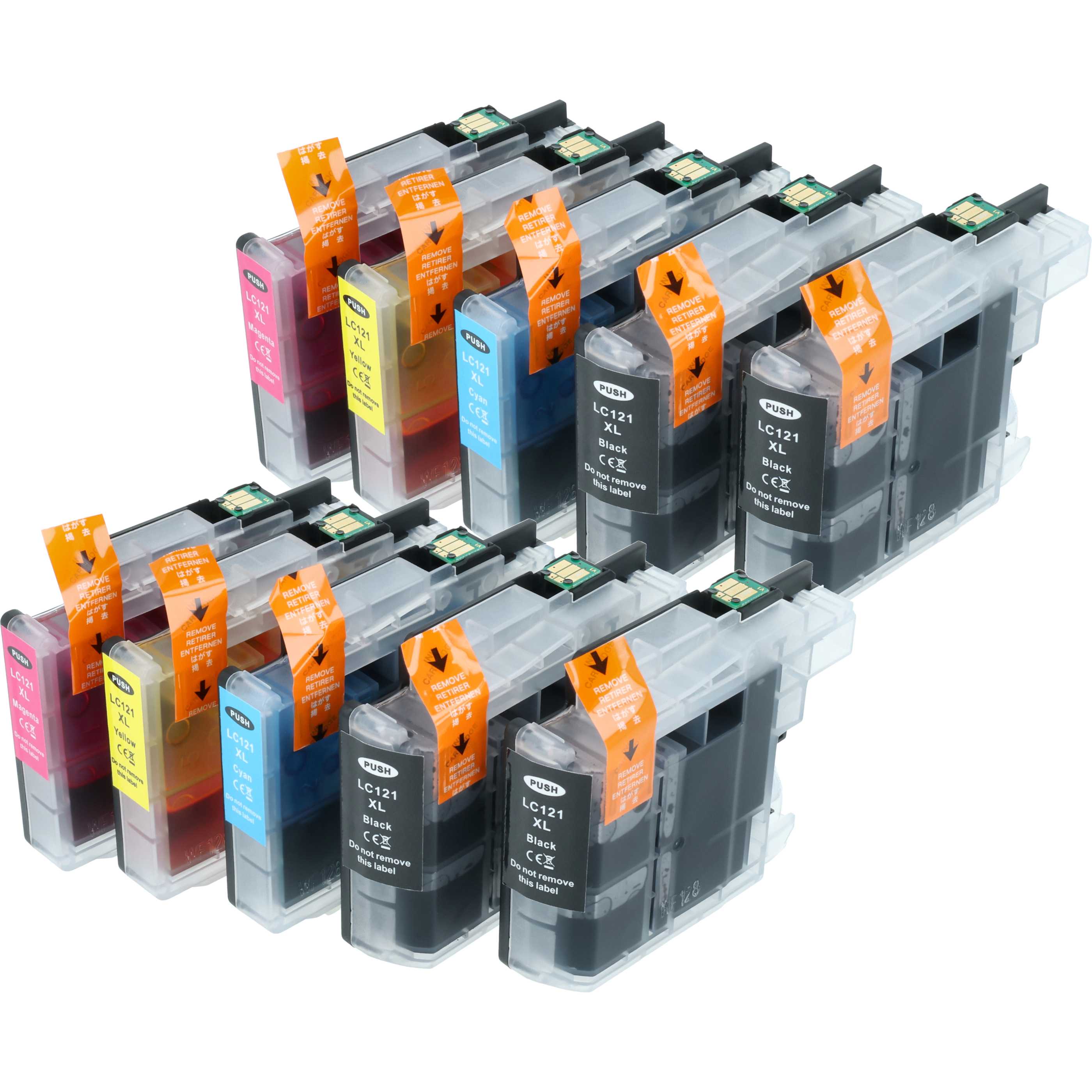 10x Ink Cartridges replaces Brother LC121BK, LC121C, LC121, LC121M, LC121Y 152 W Printer - B/C/M/Y