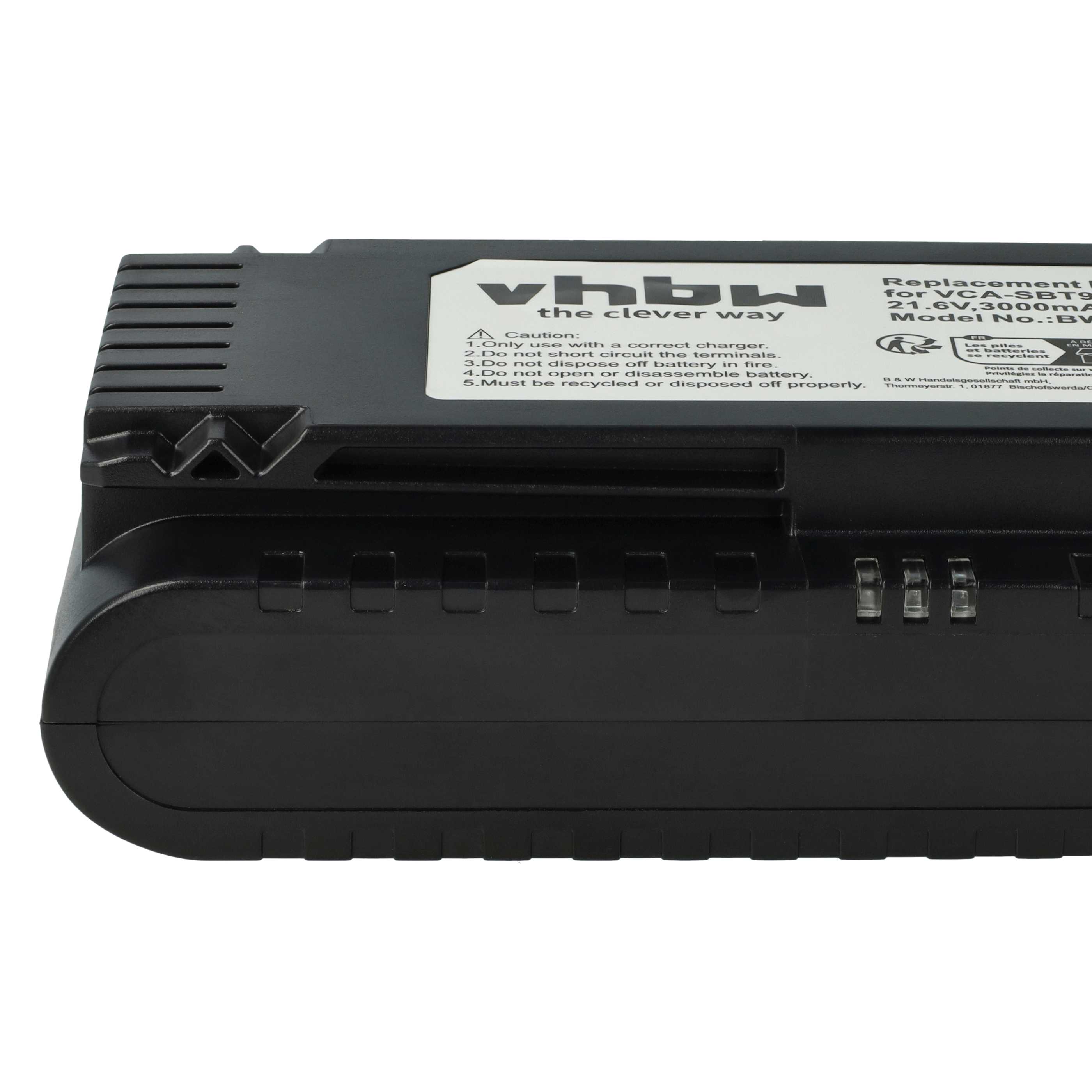 Batterie remplace Samsung VCA-SBT90E, VCA-SBT90, DJ96-00221A pour aspirateur - 3000mAh 21,6V Li-ion