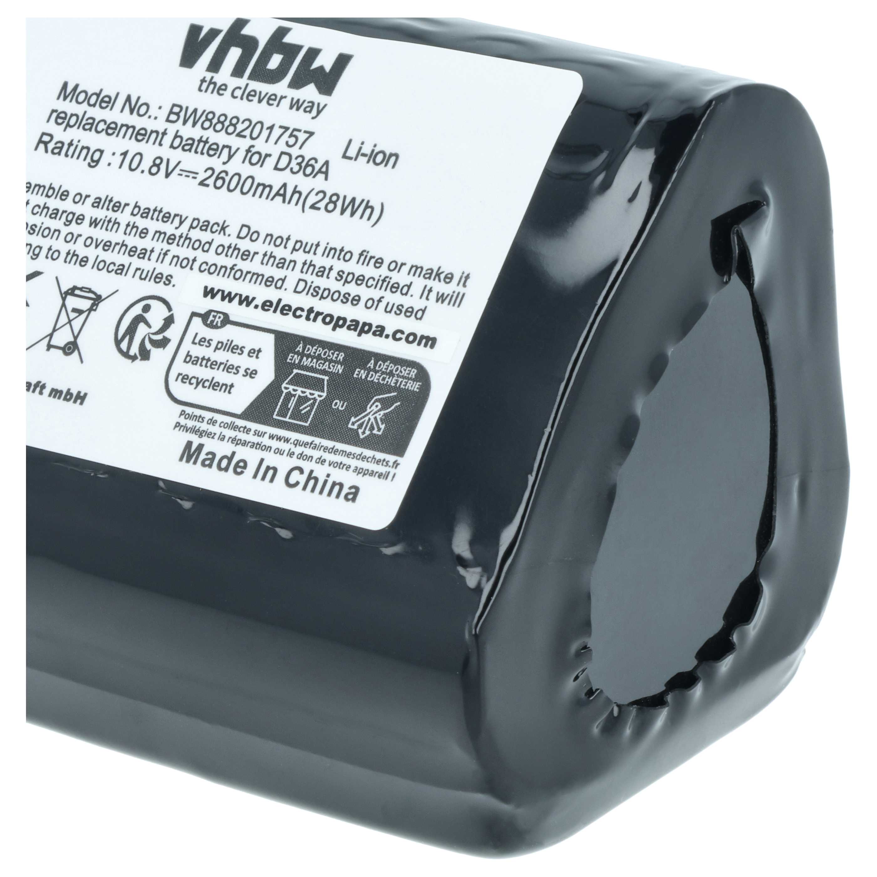 Batteria per aspirapolvere Ecovacs DA60 - 2600mAh 10,8V Li-Ion