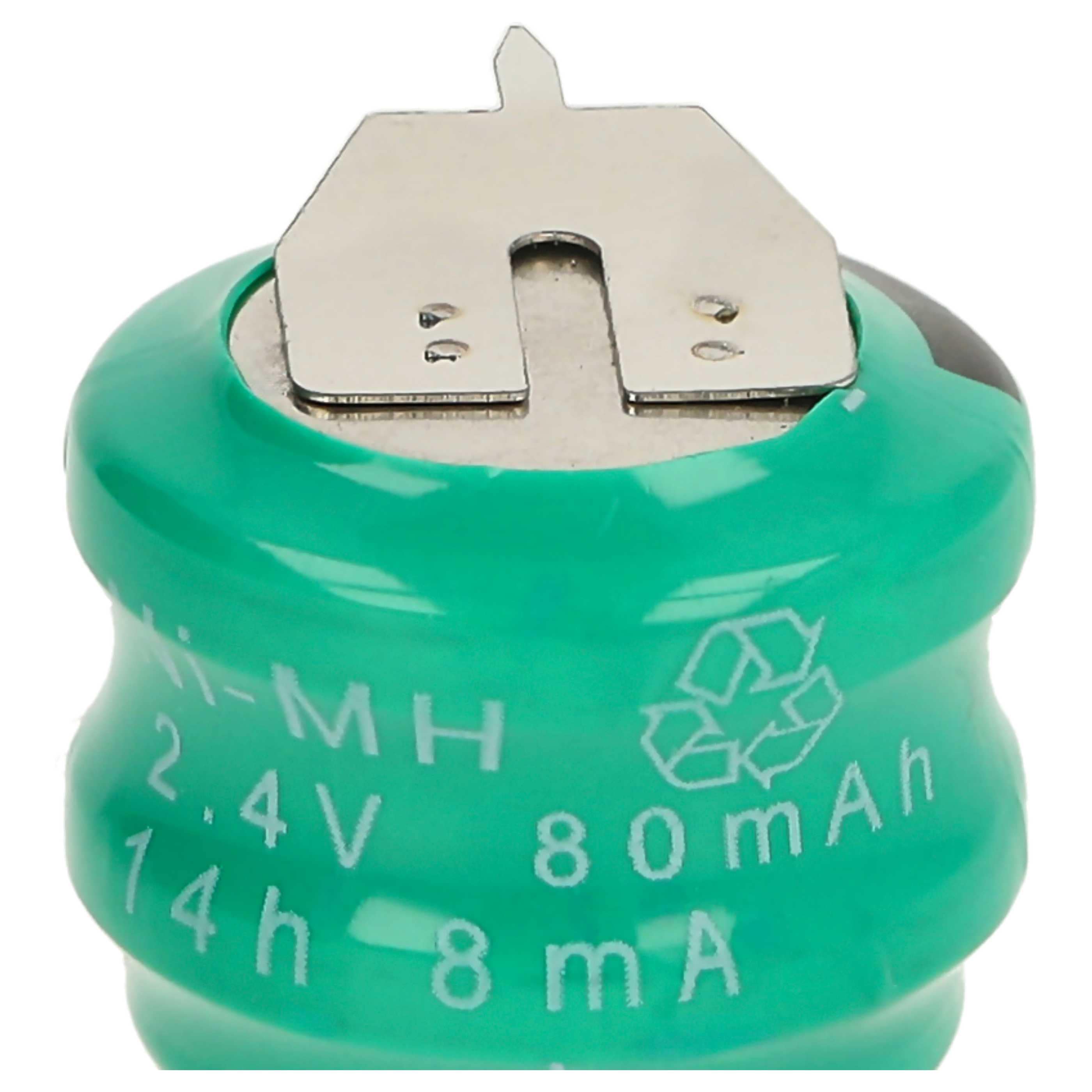 Button Cell Battery Type V80H 3 Pins for Model Building Solar Lamps etc. - 80 mAh 2.4 V NiMH