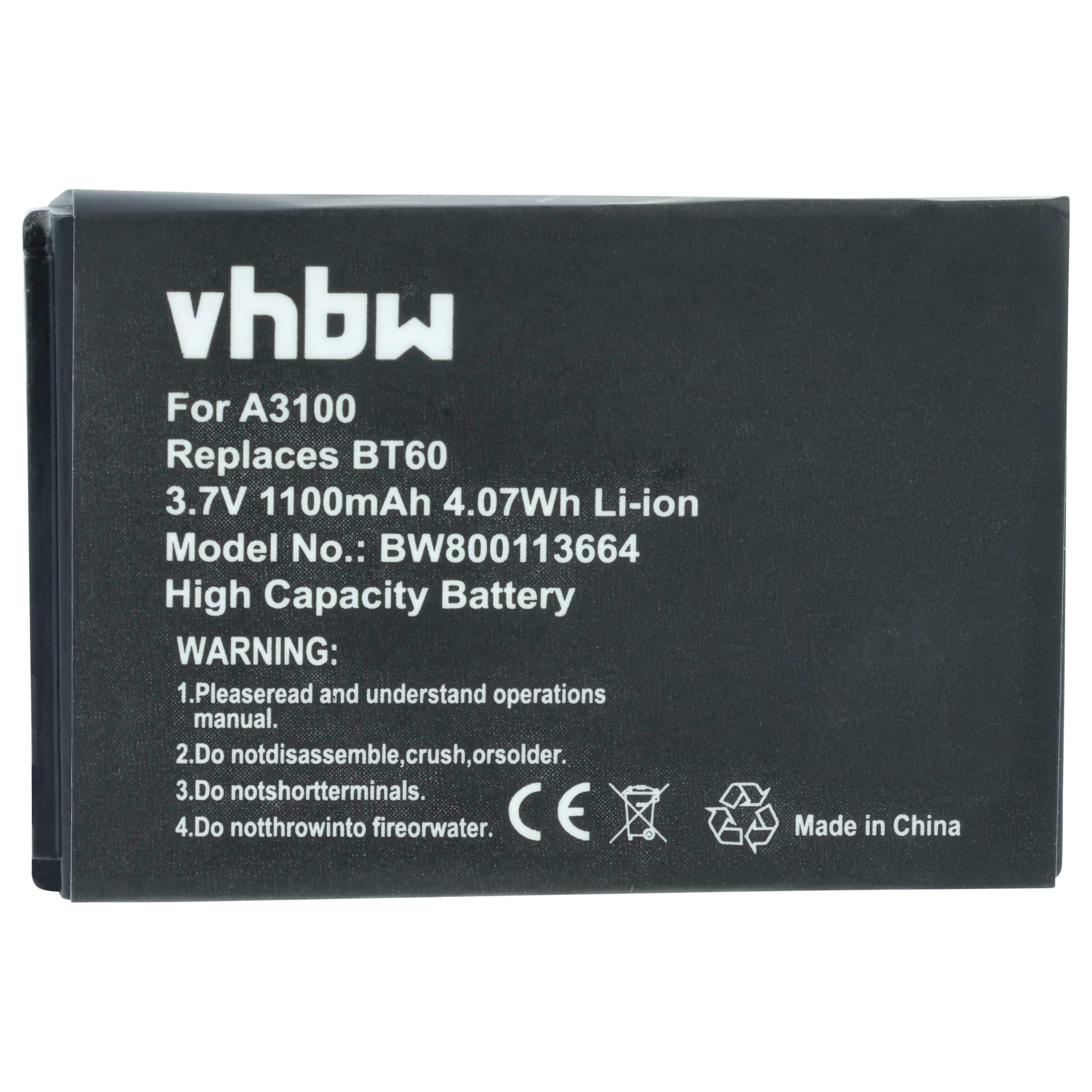 5x Akumulator do telefonu smartfona zamiennik Motorola BT90, HKLN4440B, BT110, BT60 - 1100 mAh 3,7 V Li-Ion