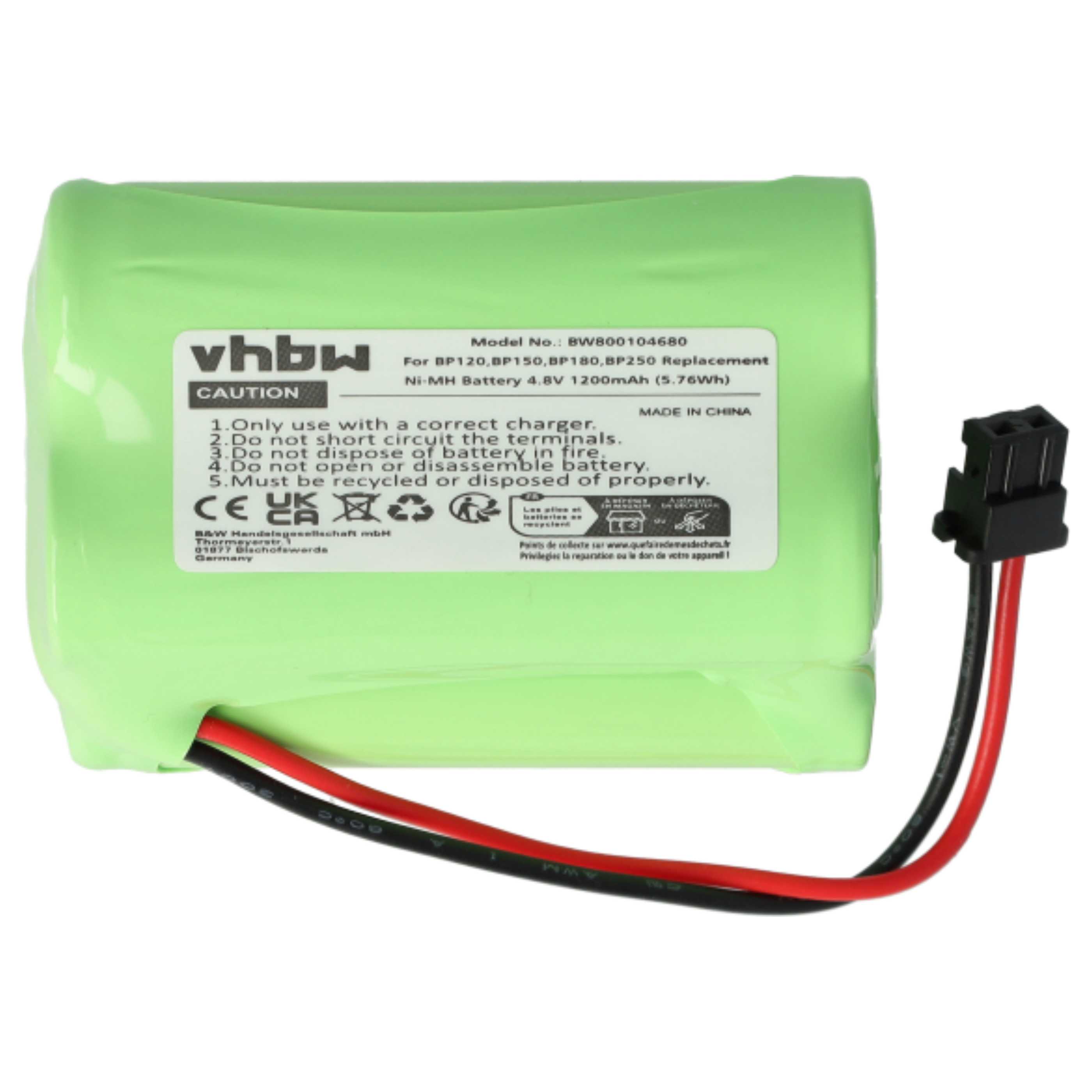 Radio 5x Battery replaces BP120, BBTY0356001, BP180, BP150, BP250 - 1200 mAh 4.8 V NiMH