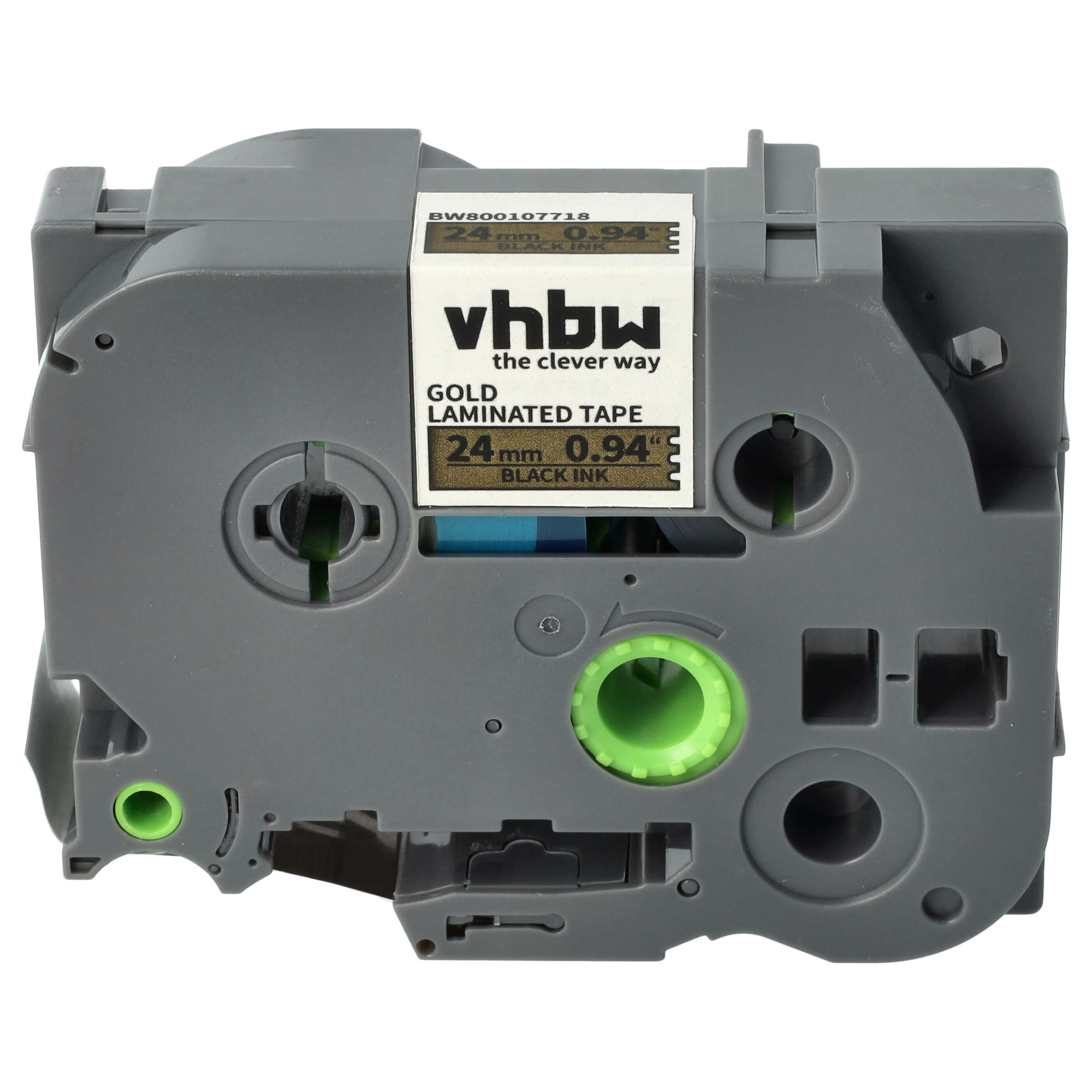 Label Tape replaces Brother TZE-851, TZ-851 - 24 mm Black to Gold