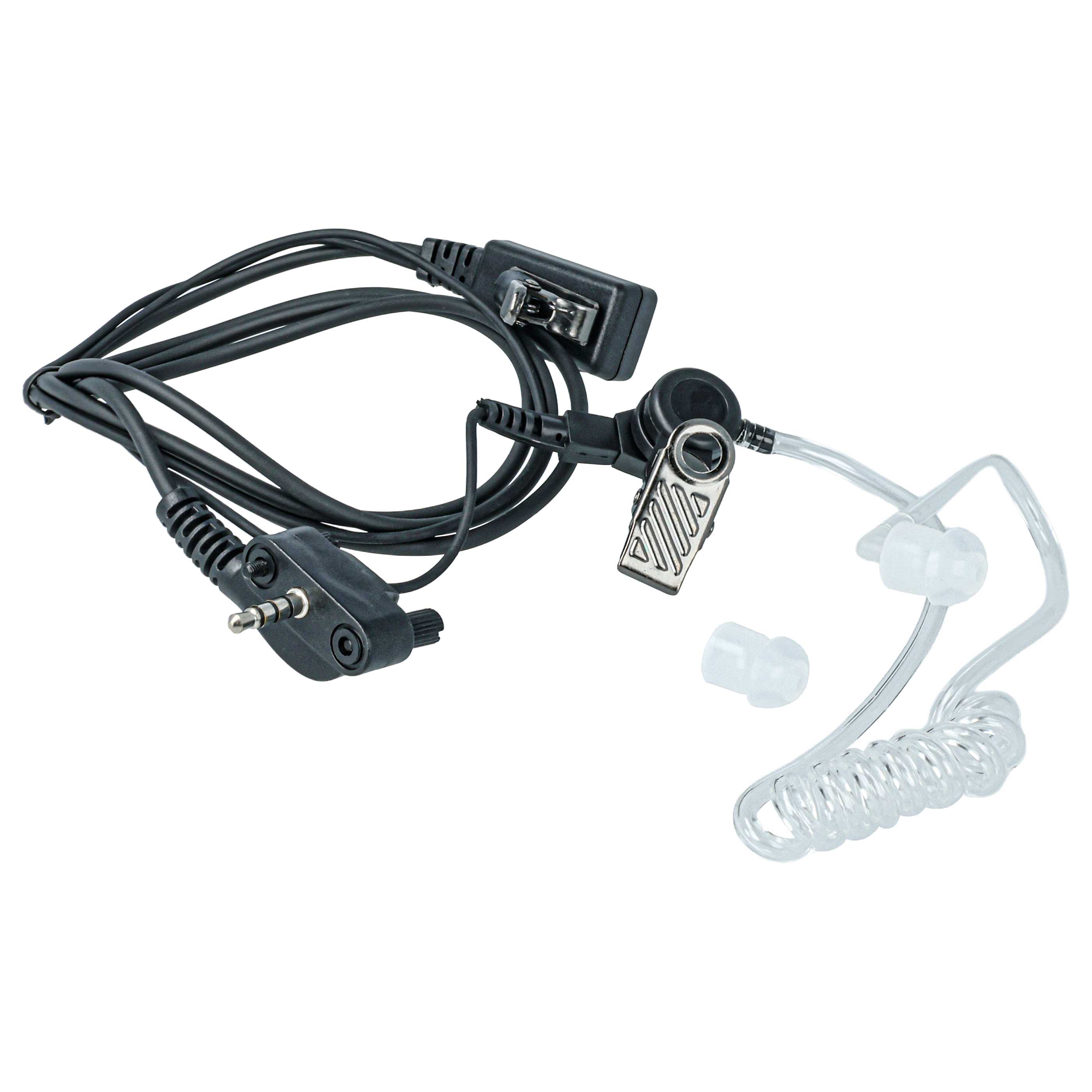 Security Radio Headset suitable for Yaesu Vertex VX-130 - "Take Call Button", Clip Mount + Phono Cable