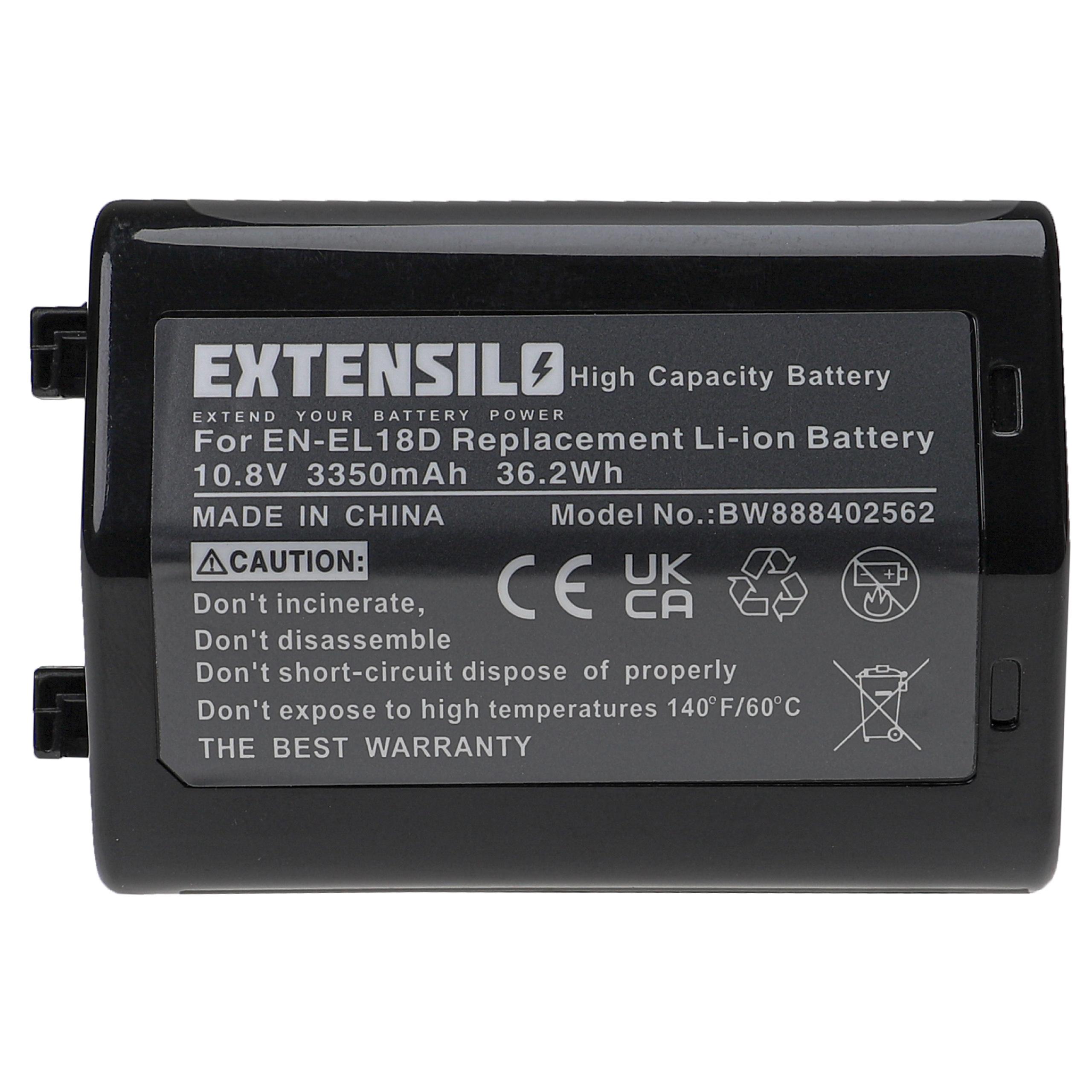 Battery Replacement for Nikon EN-EL18D - 3350mAh, 10.8V, Li-Ion