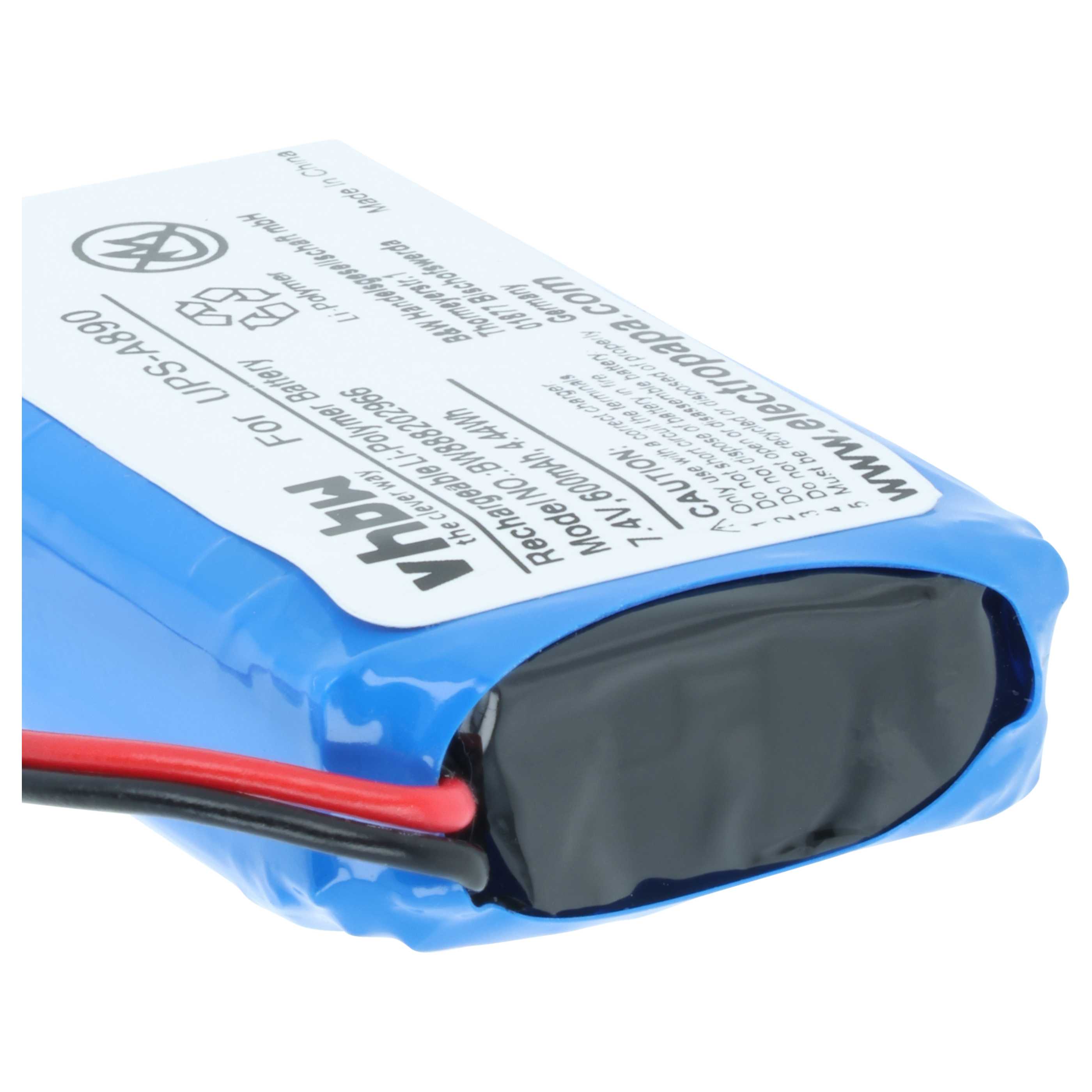 Batería reemplaza Chuango UPS-A890 para instalación alarma - 600 mAh 7,4 V Li-poli