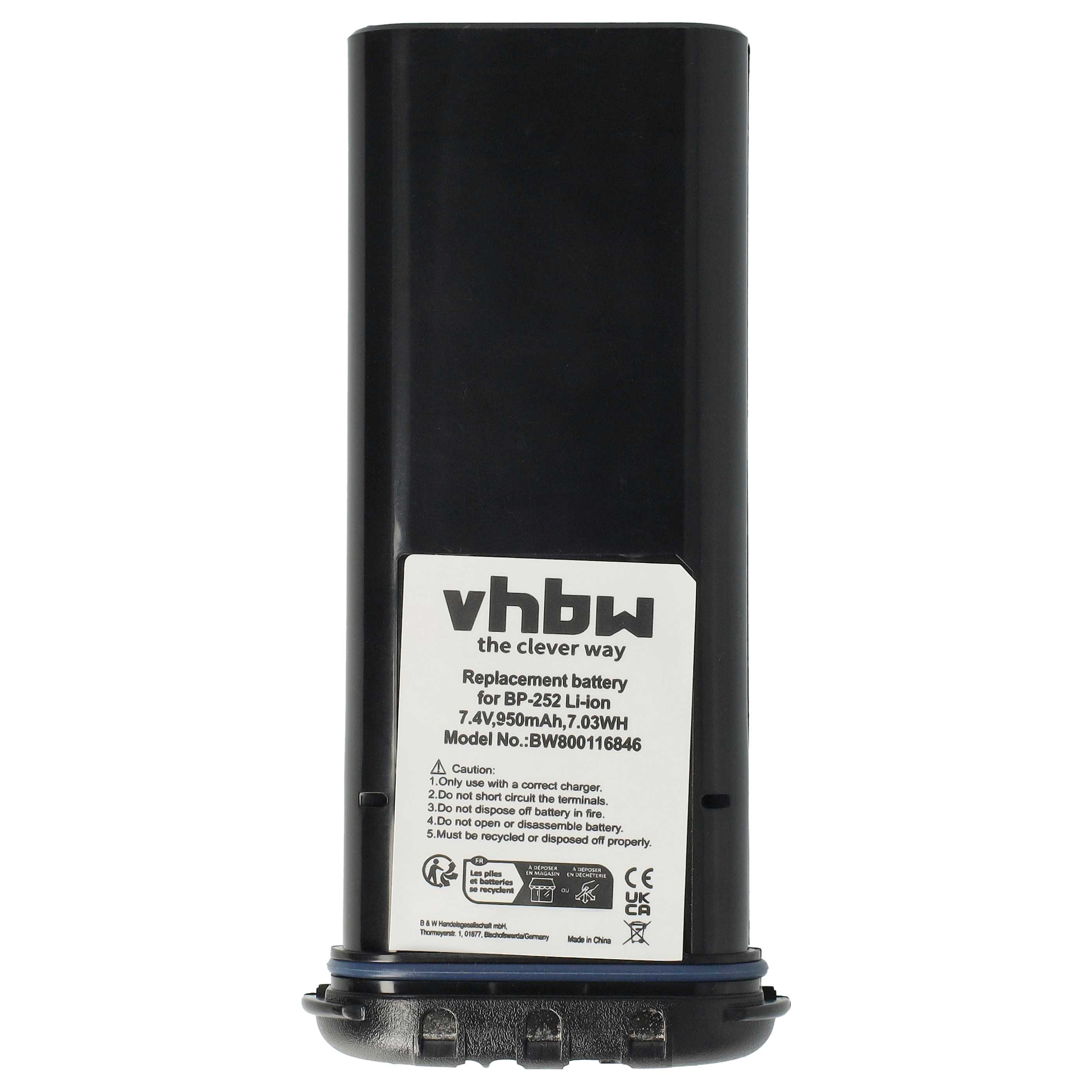 Radio 2x Battery replaces Icom BP-252 - 950 mAh 7.4 V Li-Ion