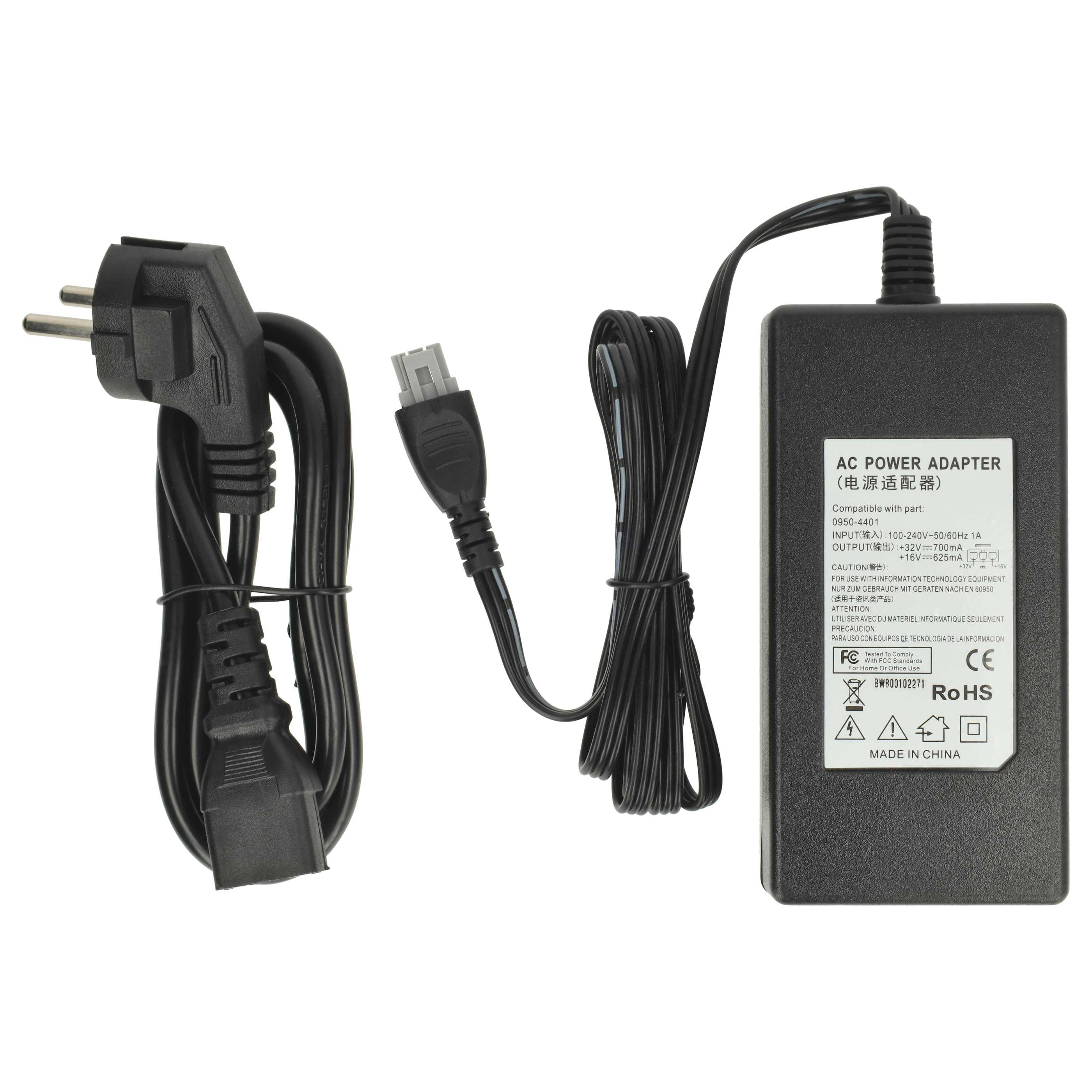 Mains Power Adapter replaces HP 0950-4404, 0950-4401 Printer - 16.5 cm